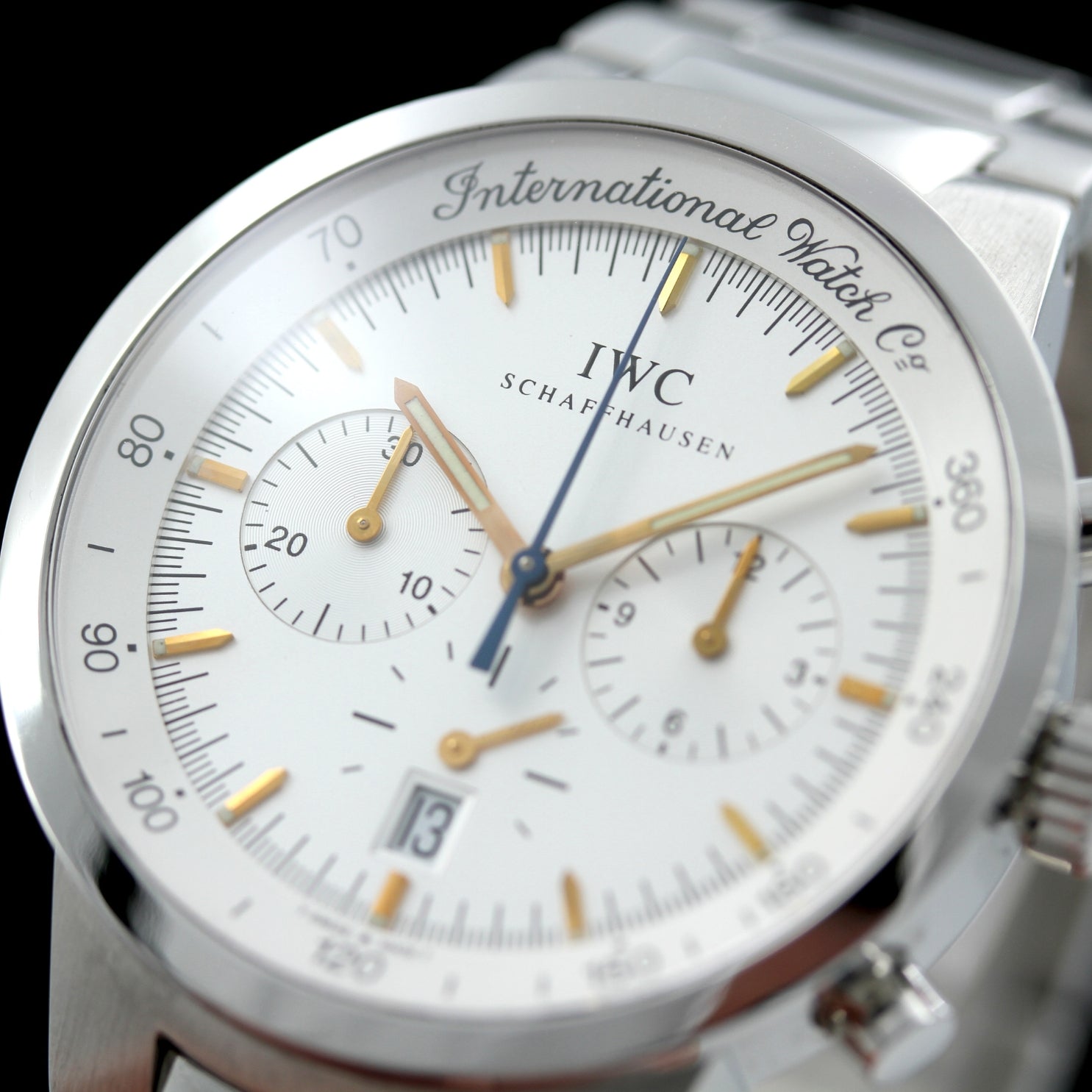 IWC GST Chronograph MecaQuartz 36.5mm Quartz, Stahlarmband, Ref. IW3727-03, B+P - LUXUHRIA