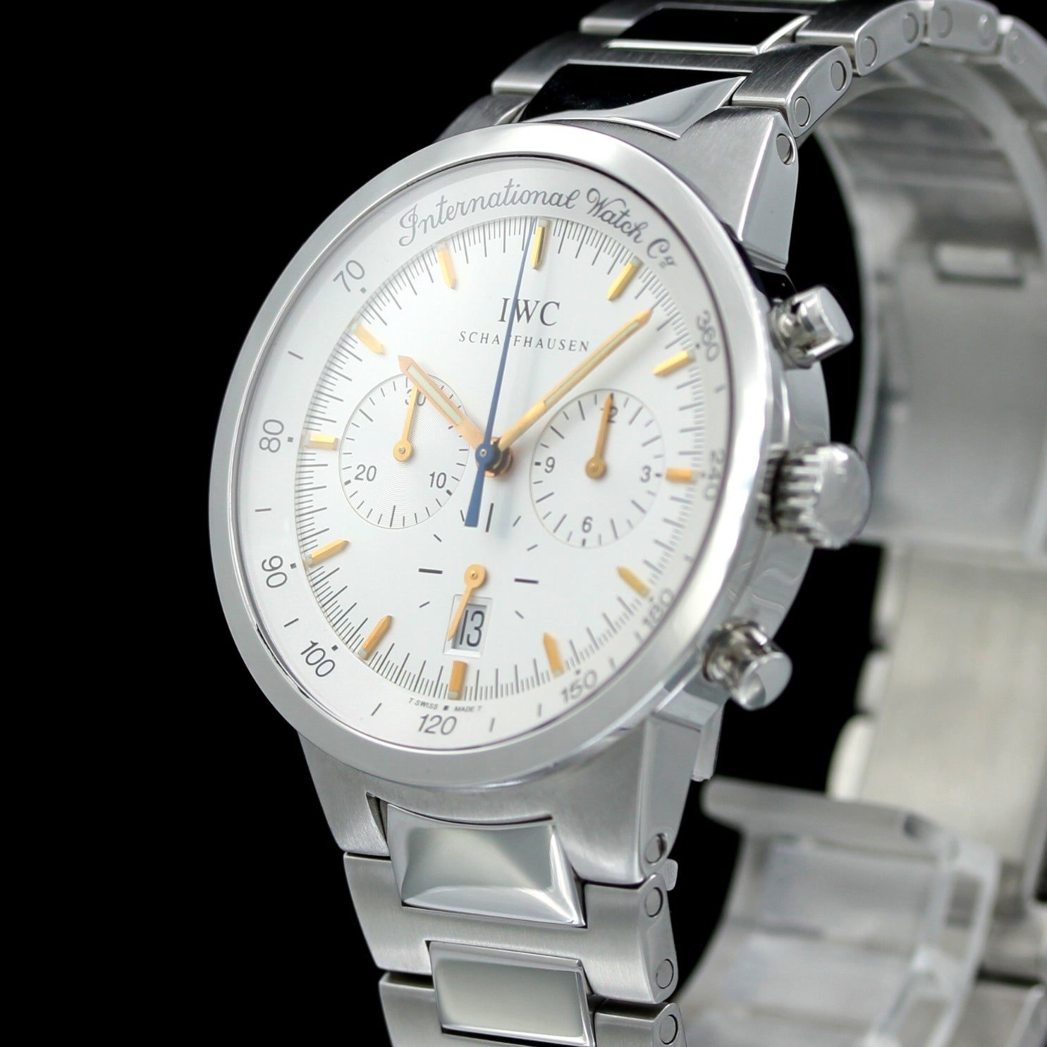 IWC GST Chronograph MecaQuartz 36.5mm Quartz, Stahlarmband, Ref. IW3727-03, B+P - LUXUHRIA