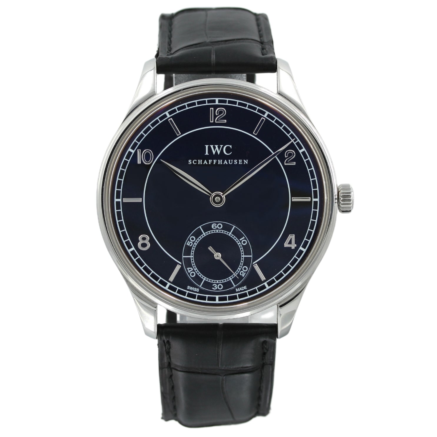 IWC Portugieser 44mm Handaufzug, black dial, Ref. IW544501, B+P - LUXUHRIA