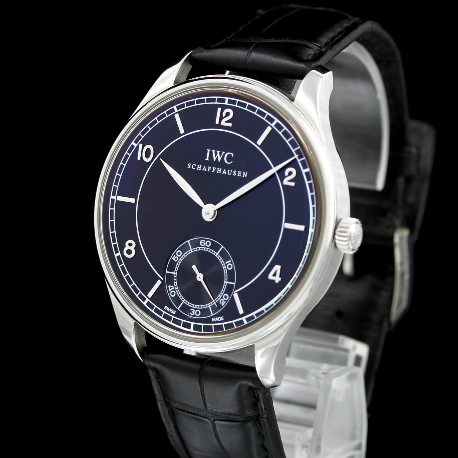 IWC Portugieser 44mm Handaufzug, black dial, Ref. IW544501, B+P - LUXUHRIA