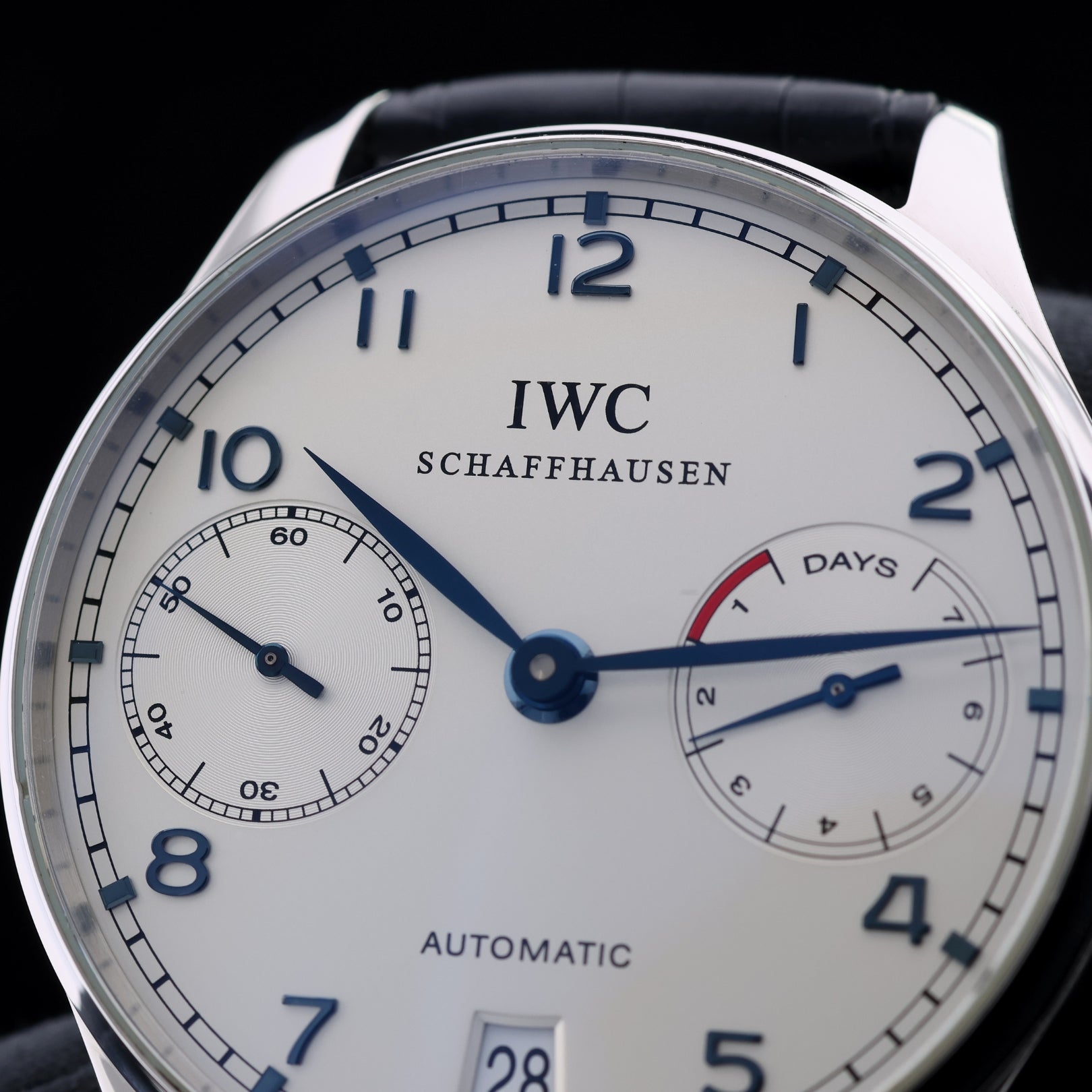 IWC Portugieser Automatic, 7 Days, Weiss, Faltschliesse, Ref. IW500107, B+P - LUXUHRIA