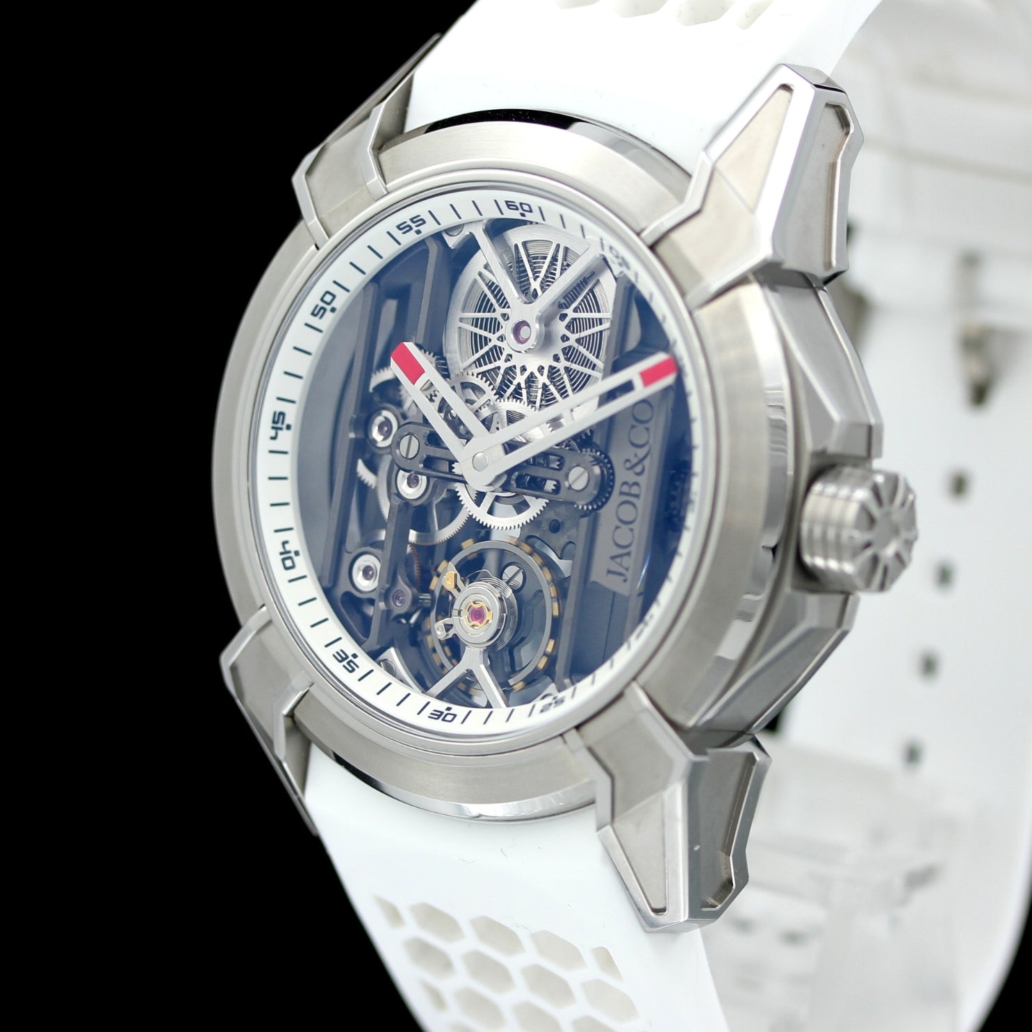 Jacob & Co, Epic X Skelleton Titanium 44 mm, White, Ref. EX110.20.AA.AK.A, 2023, B+P - LUXUHRIA