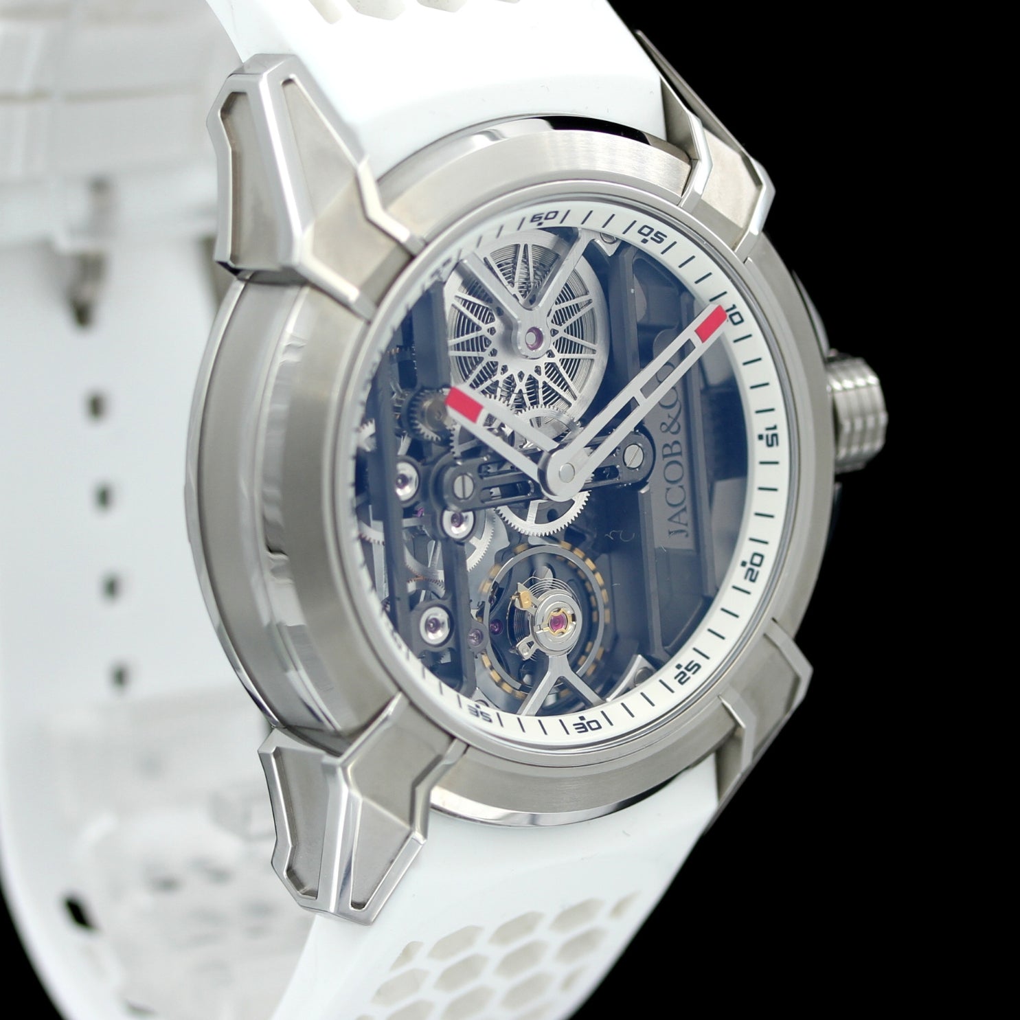 Jacob & Co, Epic X Skelleton Titanium 44 mm, White, Ref. EX110.20.AA.AK.A, 2023, B+P - LUXUHRIA