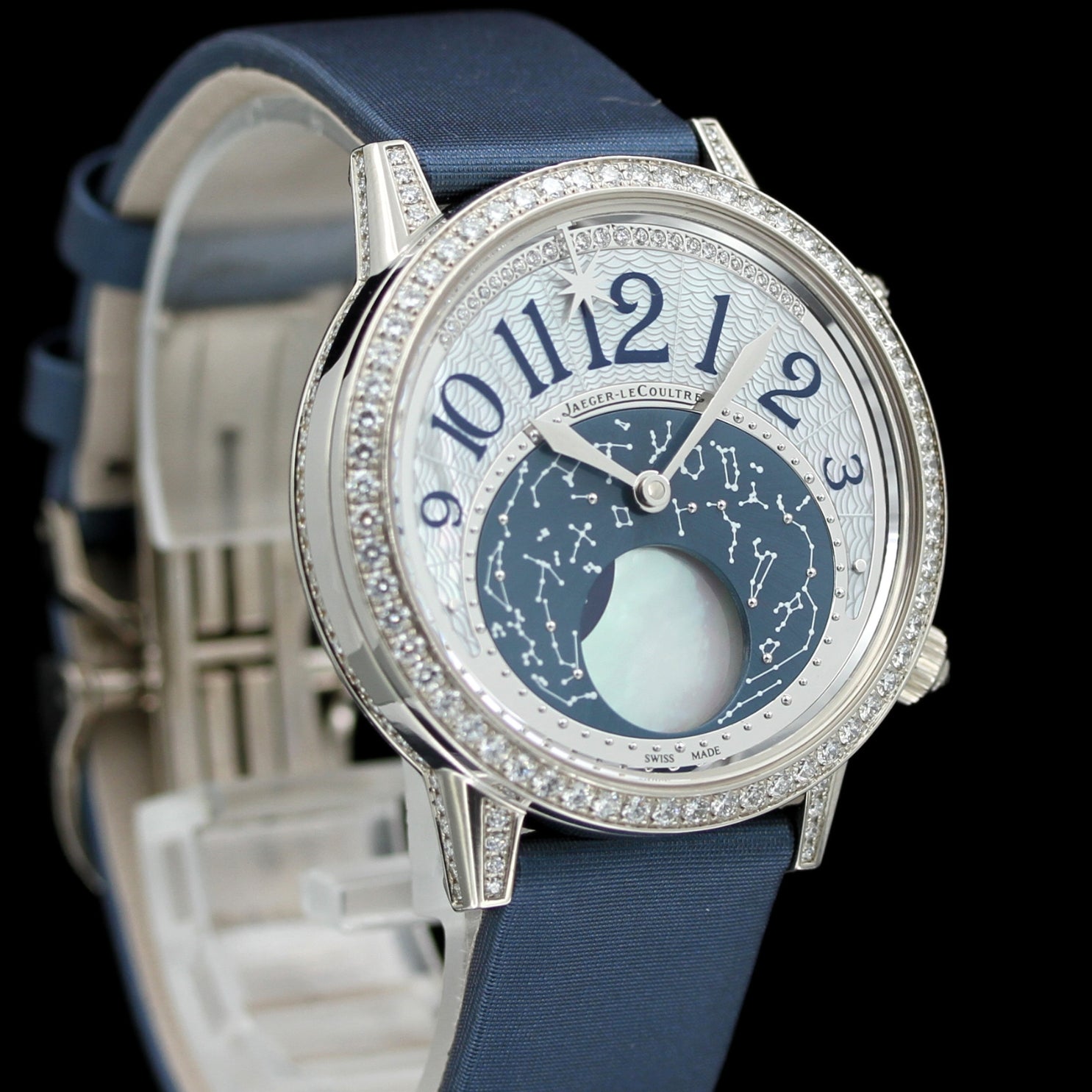 Jaeger LeCoultre Rendez-Vous Moon 36, Weissgold, 166 Diamanten, ~1.46 ct., Ref. 3523490, 2015, B+P - LUXUHRIA