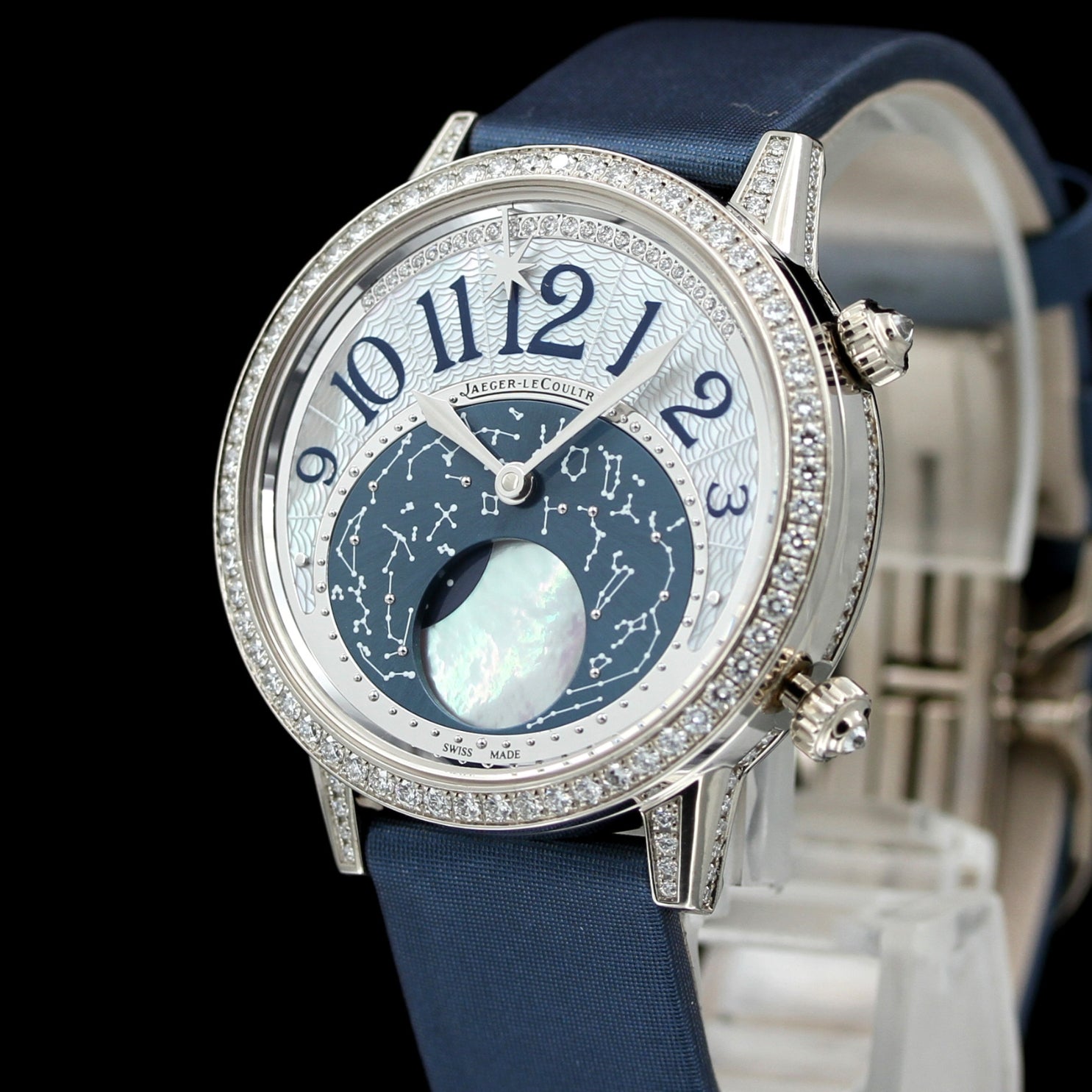 Jaeger LeCoultre Rendez-Vous Moon 36, Weissgold, 166 Diamanten, ~1.46 ct., Ref. 3523490, 2015, B+P - LUXUHRIA