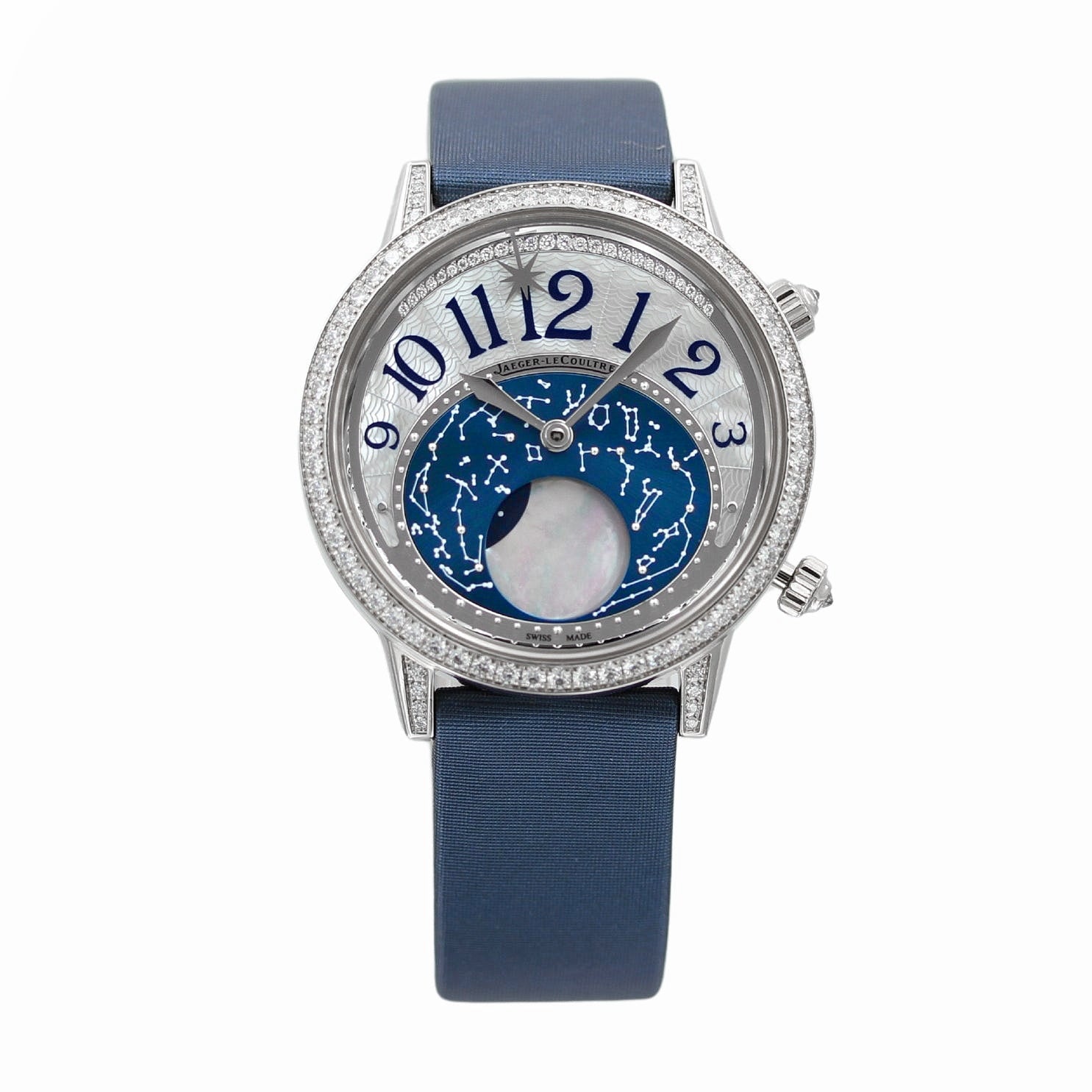 Jaeger LeCoultre Rendez-Vous Moon 36, Weissgold, 166 Diamanten, ~1.46 ct., Ref. Q3523490, UVP. EUR 58.500,- B+P - LUXUHRIA