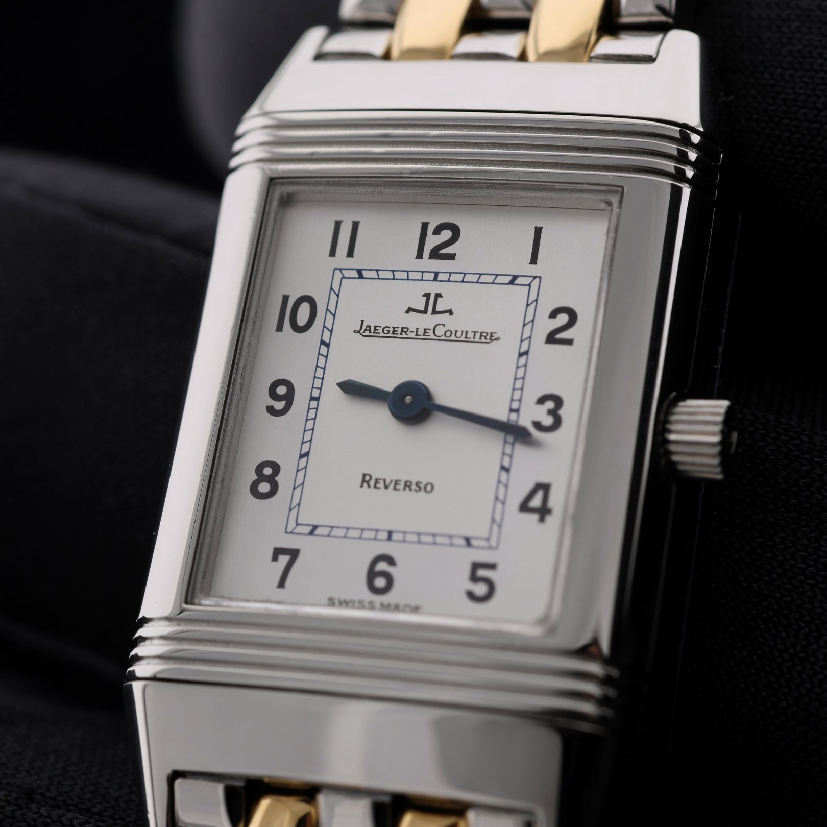 Jaeger - LeCoultre Reverso Lady, Stahl/Gold Armband, Ref. 260.8.08, 12 - 1998, B+P - LUXUHRIA