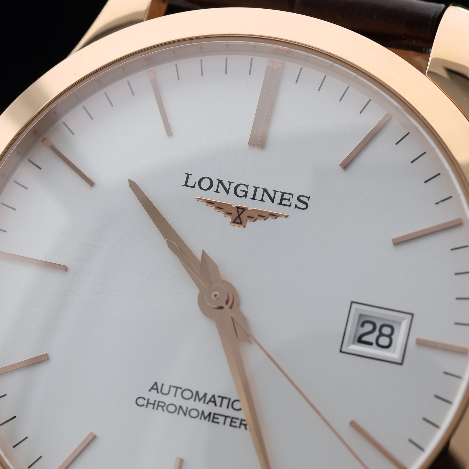 Longines Record, Automatic, Roségold, Ref. L2.820.8.72.2, 2024, B+P - LUXUHRIA