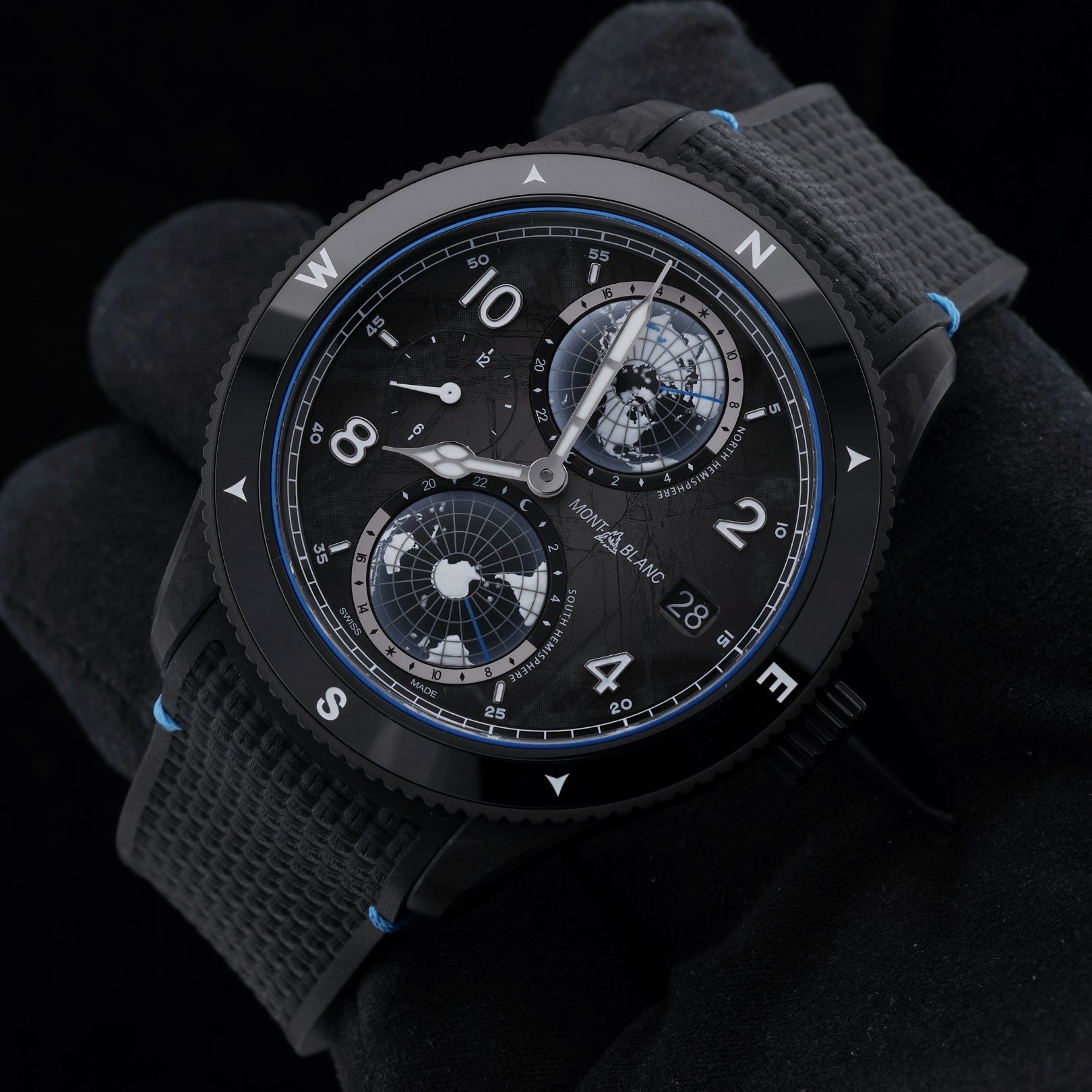 Montblanc 1858 Geosphere CARBO₂ 0 Oxygen, ungetragen, Limited Edition, 1 of 1969, Ref. 132300, B+P - LUXUHRIA