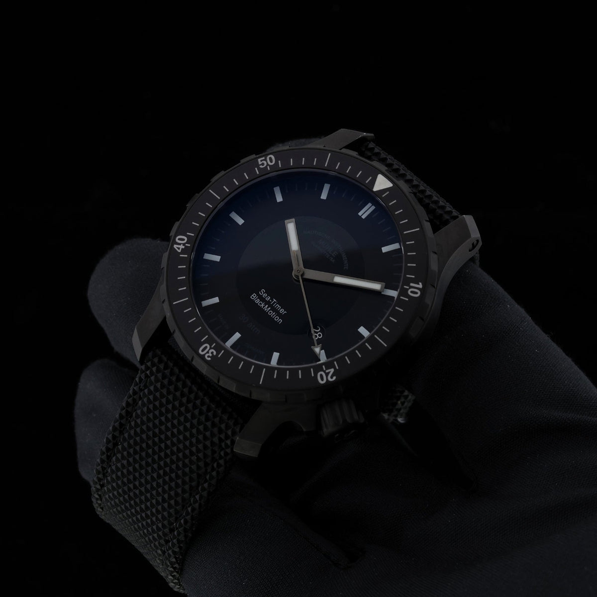 Mühle Glashütte Nautische Instrumente Sea-Timer Black Motion, Edelstahl, Ref. M1-41-80, 2024, B+P - LUXUHRIA