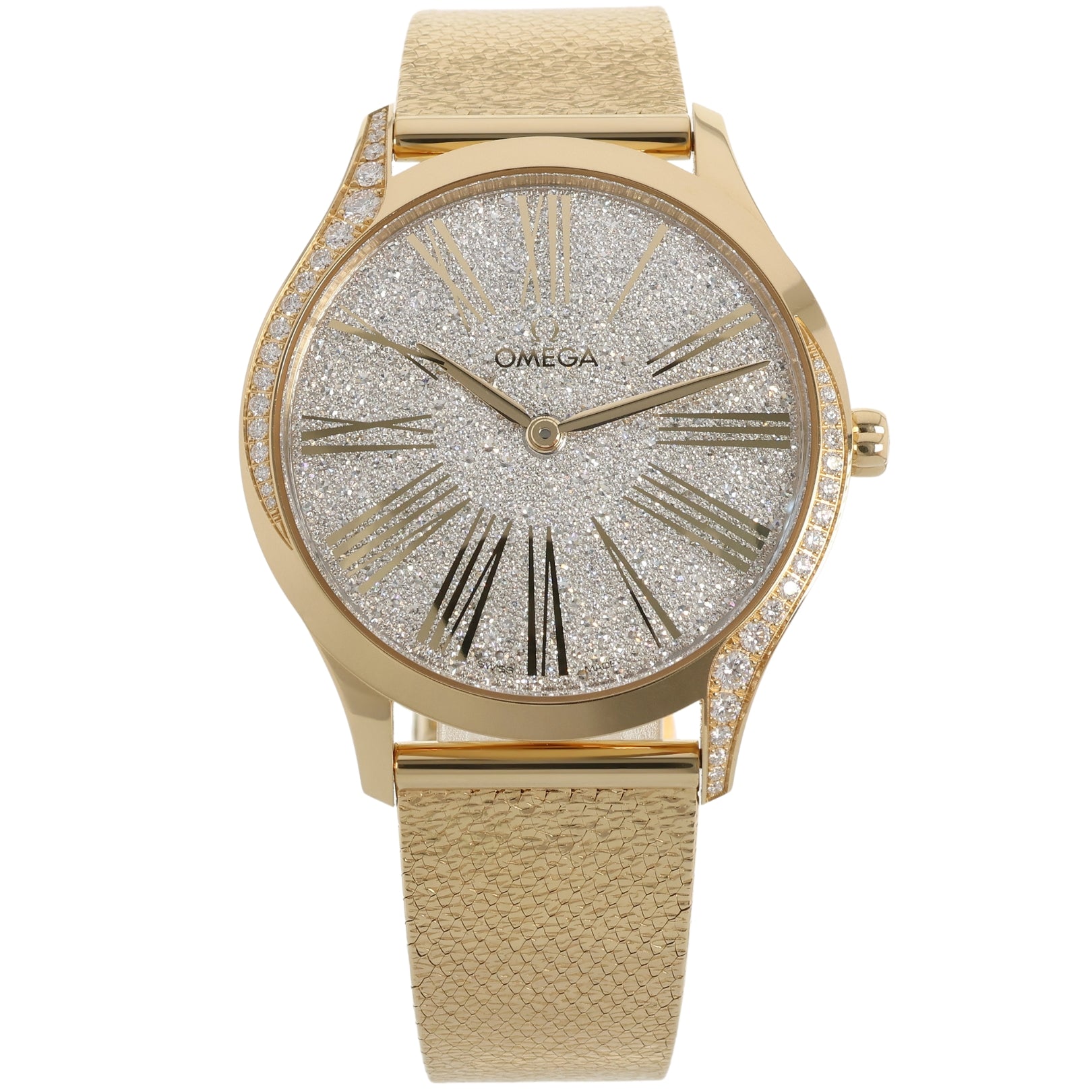 Omega De Ville Trésor 36mm, Moonshine™‑Gold, Snow - Setting 768 Diamanten, Ref. 428.55.36.60.99.002, B+P - LUXUHRIA