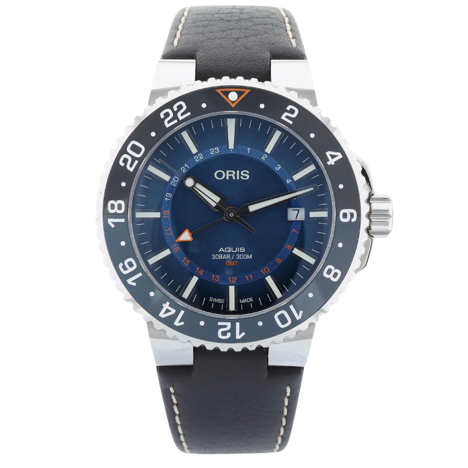 Oris Aquis Date 44mm, Ref. 01 798 7754 4185, Blau, Keramik Lunette B+P - LUXUHRIA