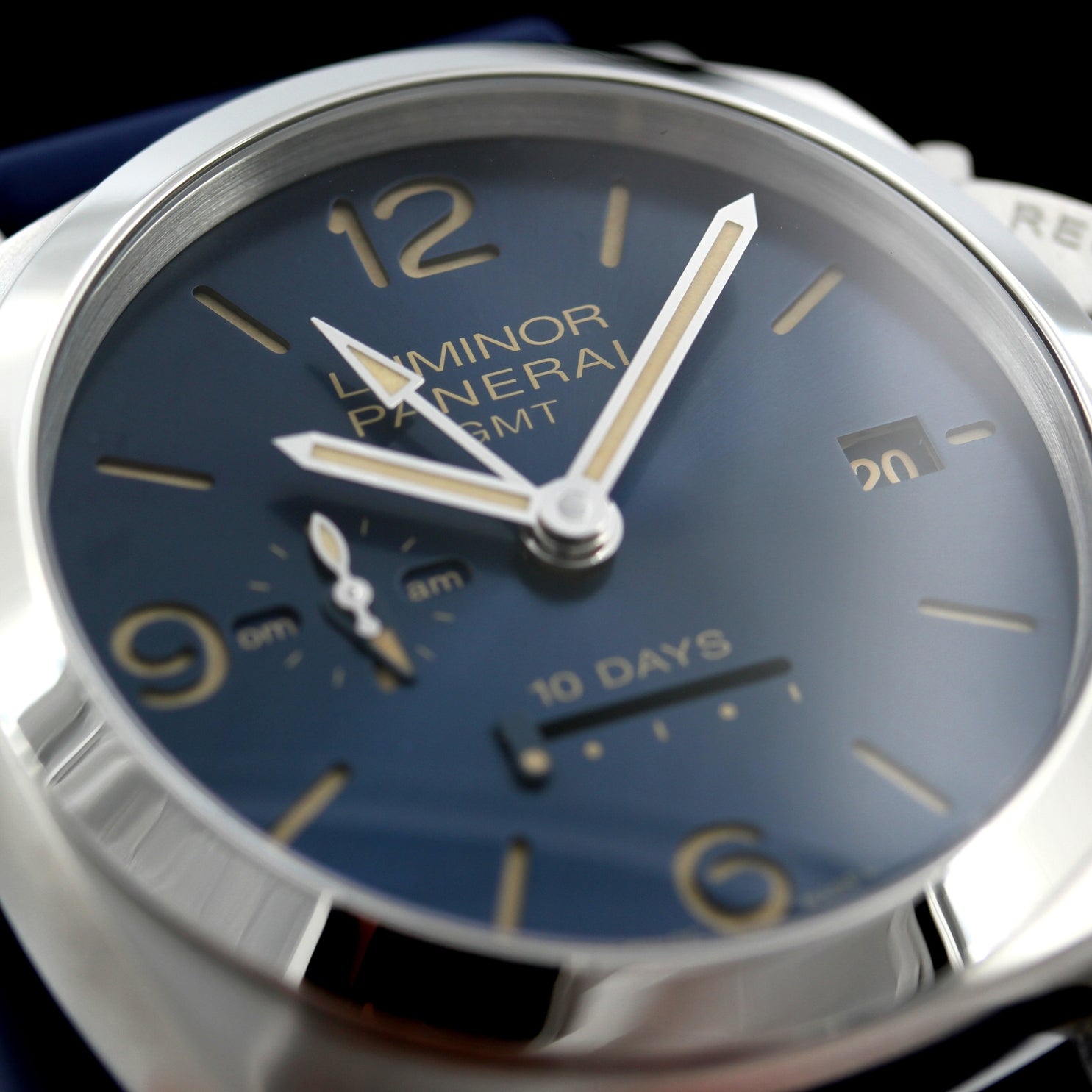 Panerai Luminor 1950 10 Days GMT 44 mm, Blau, PAM00986, 12-2021, B+P - LUXUHRIA