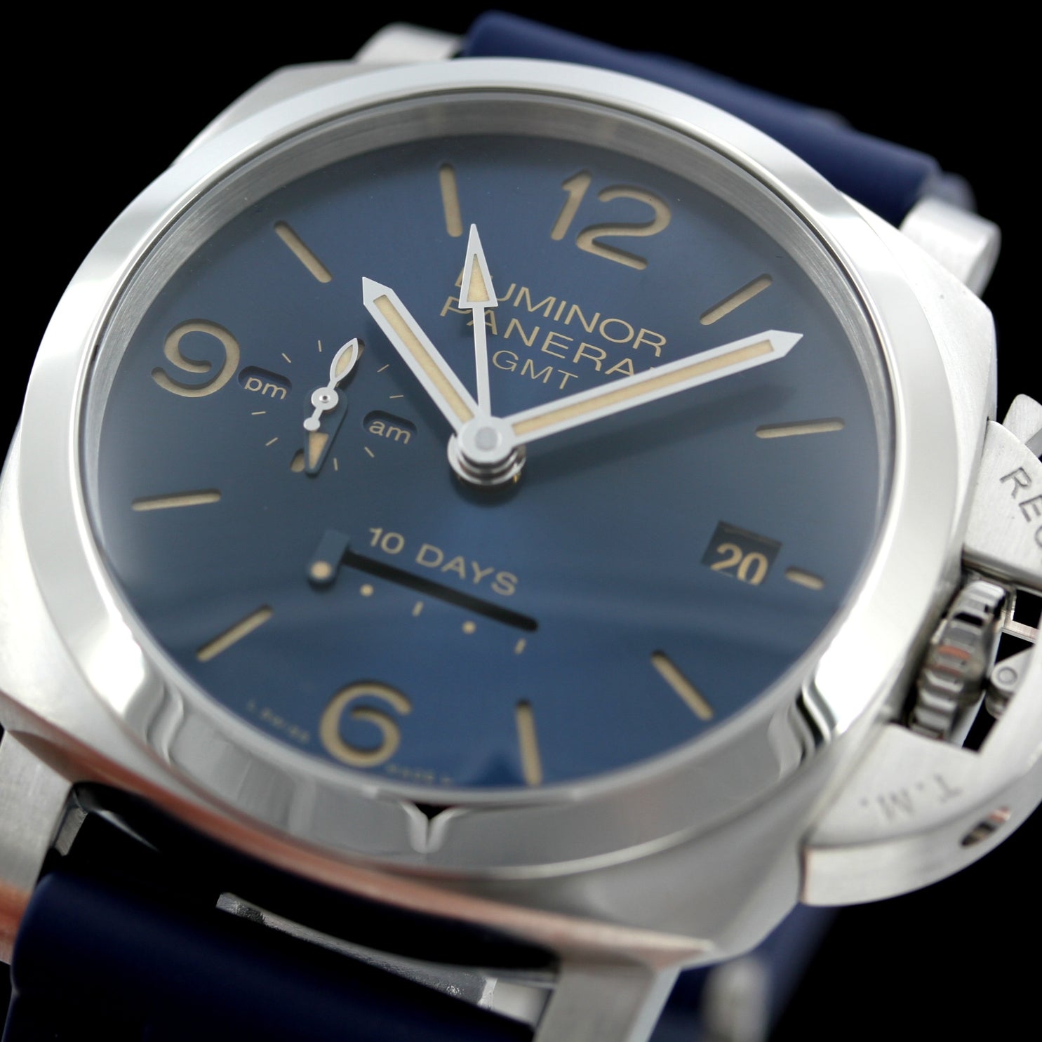 Panerai Luminor 1950 10 Days GMT 44 mm, Blau, PAM00986, 12-2021, B+P - LUXUHRIA