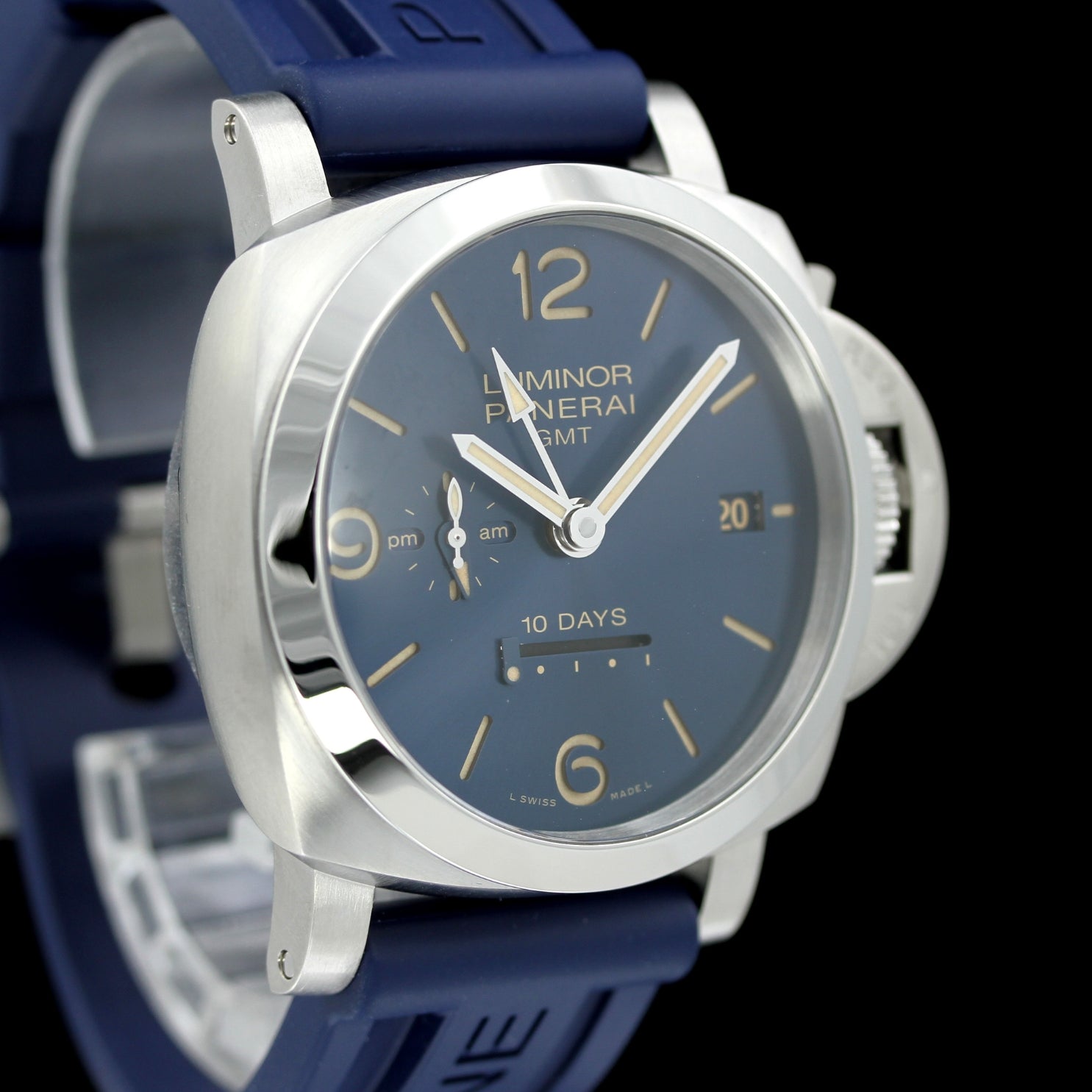 Panerai Luminor 1950 10 Days GMT 44 mm, Blau, PAM00986, 12-2021, B+P - LUXUHRIA