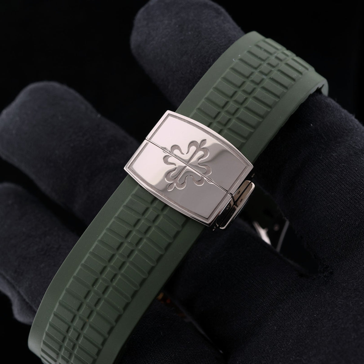 Patek Philippe Aquanaut, Jumbo, Weißgold, Grün, LC100, Ref. 5168G - 010, 2022, B+P - LUXUHRIA