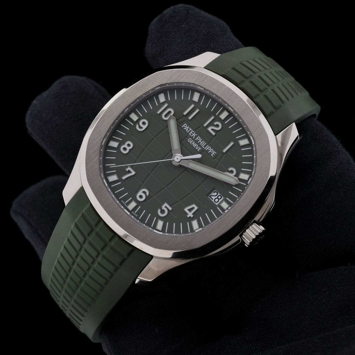 Patek Philippe Aquanaut, Jumbo, Weißgold, Grün, LC100, Ref. 5168G-010, 2024, B+P - LUXUHRIA