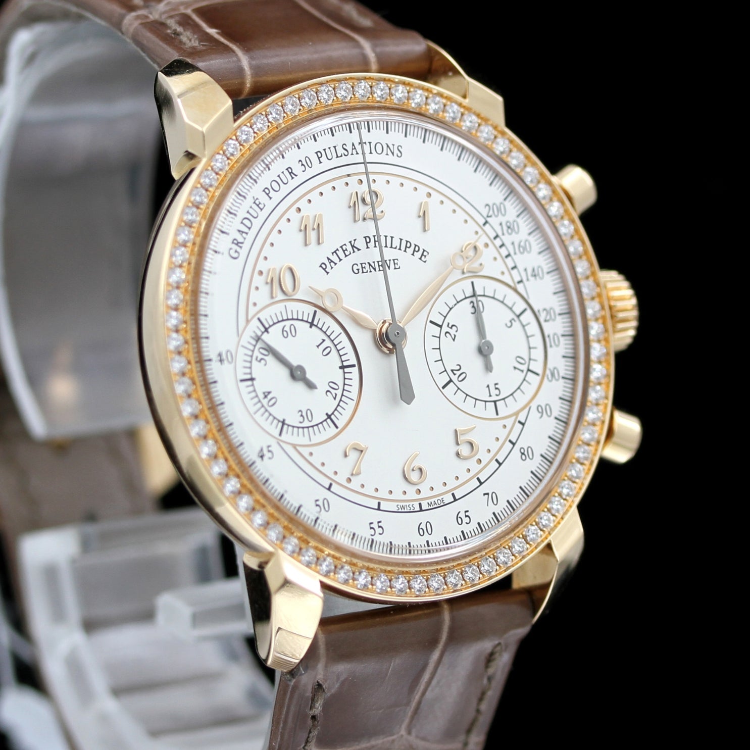 Patek Philippe Chronograph, 99 Diamonds, Handaufzug, 7150/250R-001, ungetragen, B+P - LUXUHRIA