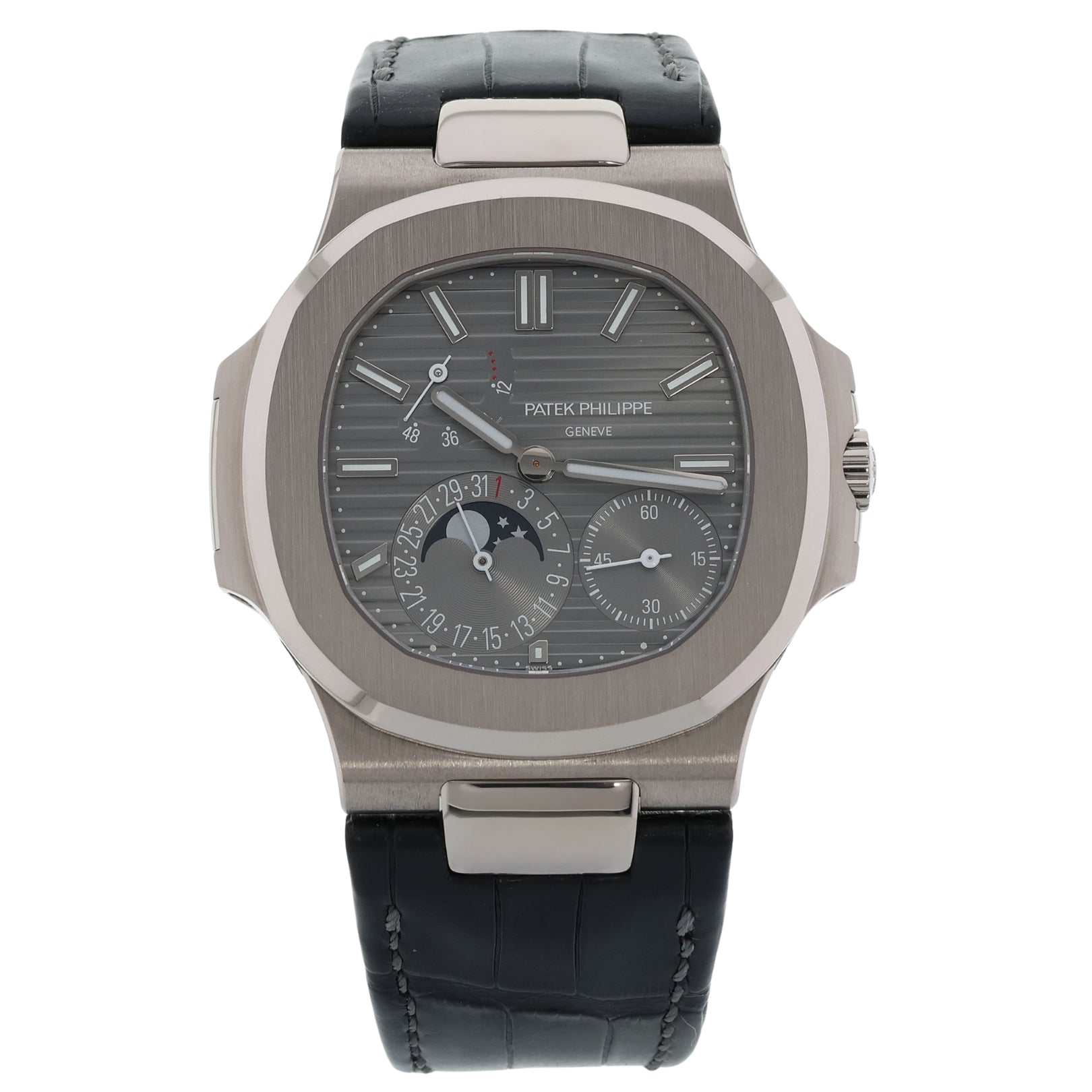 Patek Philippe Nautilus, Ref. 5712G - 001, Lederarmband + Kautschuk, 2019/DE, B+P - LUXUHRIA