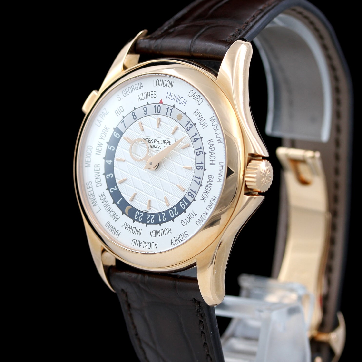 Patek Philippe World Timer 39mm, Limited Edition 25 "MUNICH", Ref. 5130R-020, 18K Rose Gold, 2014 Like New, B+P - LUXUHRIA