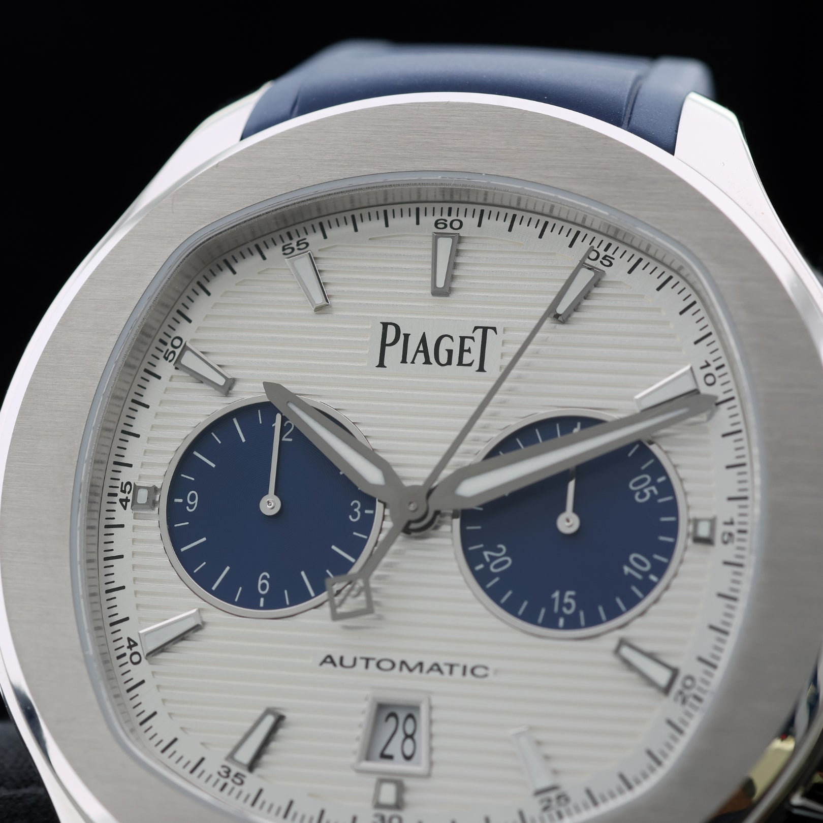 Piaget Polo S, Limited Edition, 42 mm, 1 out of 888, White/Blue, Ref. G0A46013, 11 - 2022, B+P - LUXUHRIA