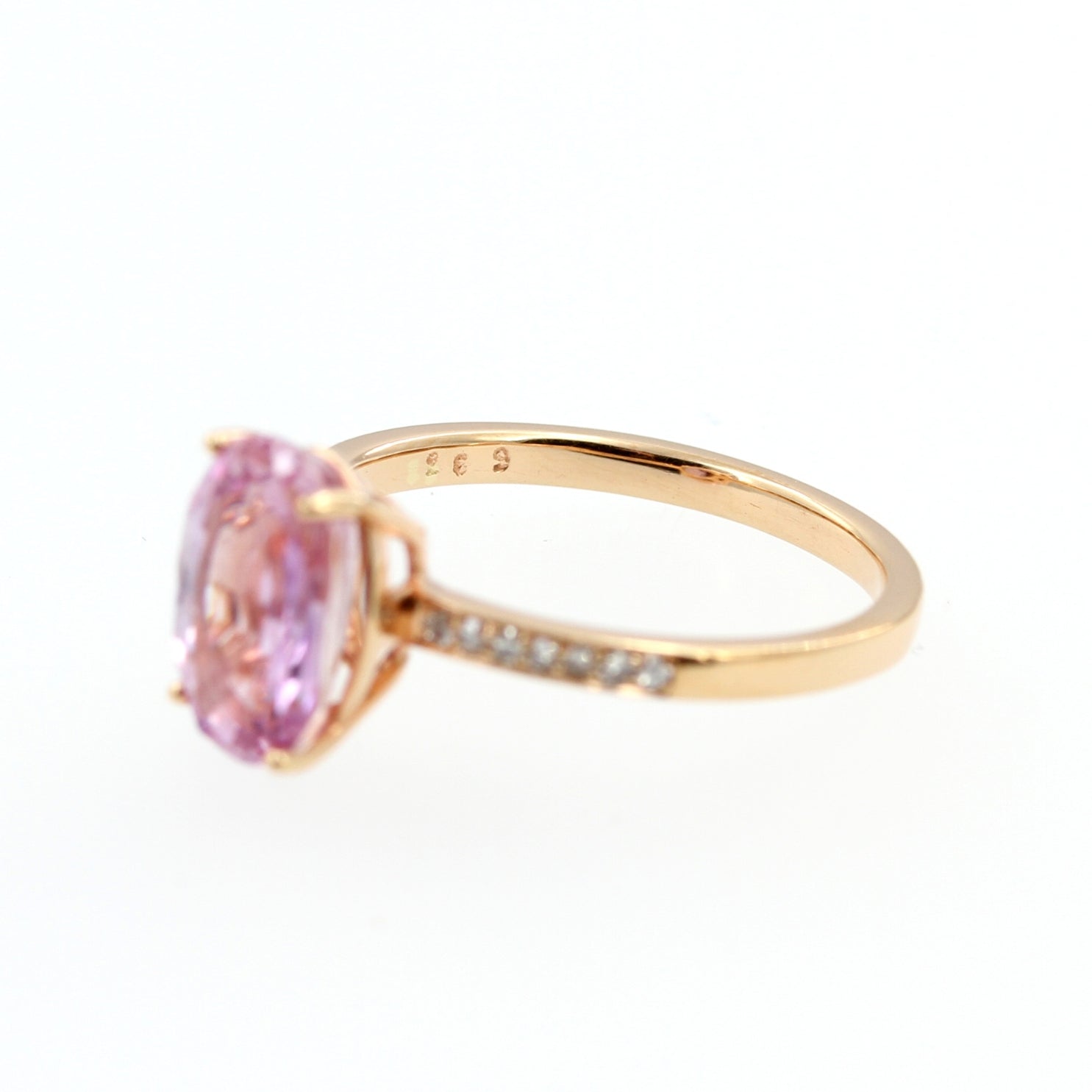 Ring »Saphir Pink« ca.3.12ct in 18ct. Roségold gefasst mit 0,11ct. Diamantbesatz, RG 53.5 - LUXUHRIA