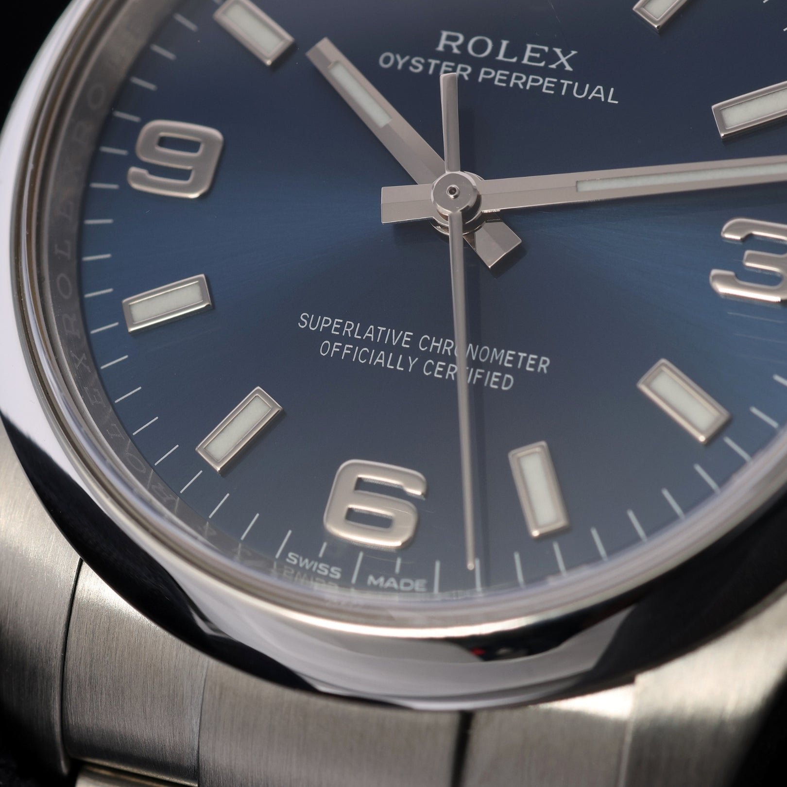 Rolex Air King, Blue Dial, 34 mm, Erstkaufrechnung, LC100, Ref. 114200, 12-2016, B+P - LUXUHRIA