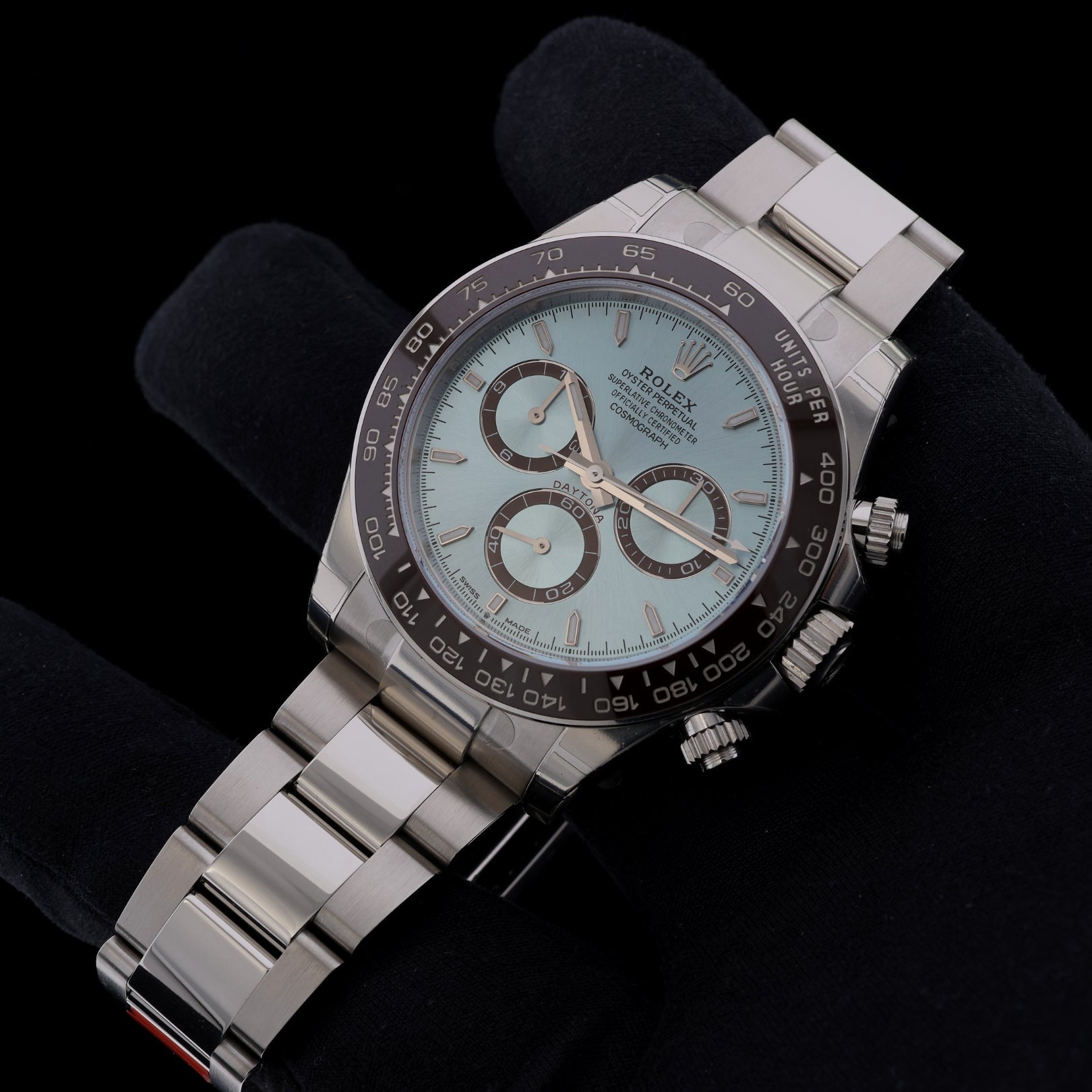 Rolex Cosmograph Daytona Platin, Ice Blue Dial, Fullsticker, Ref. 126506, 2024, B+P - LUXUHRIA