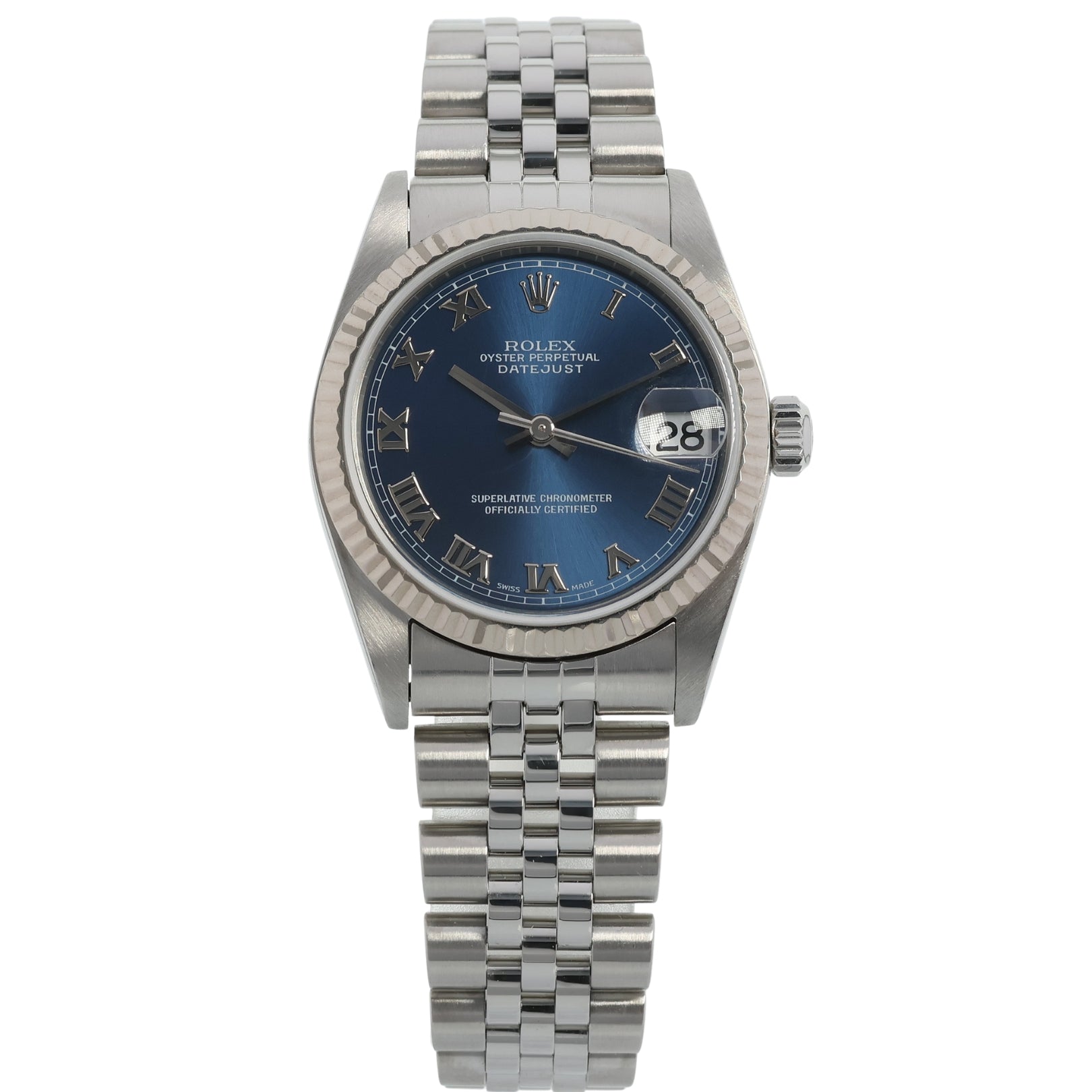 Rolex Datejust 31, Blue Roman Dial, Jubilee, Ref. 78274, mit Box - LUXUHRIA