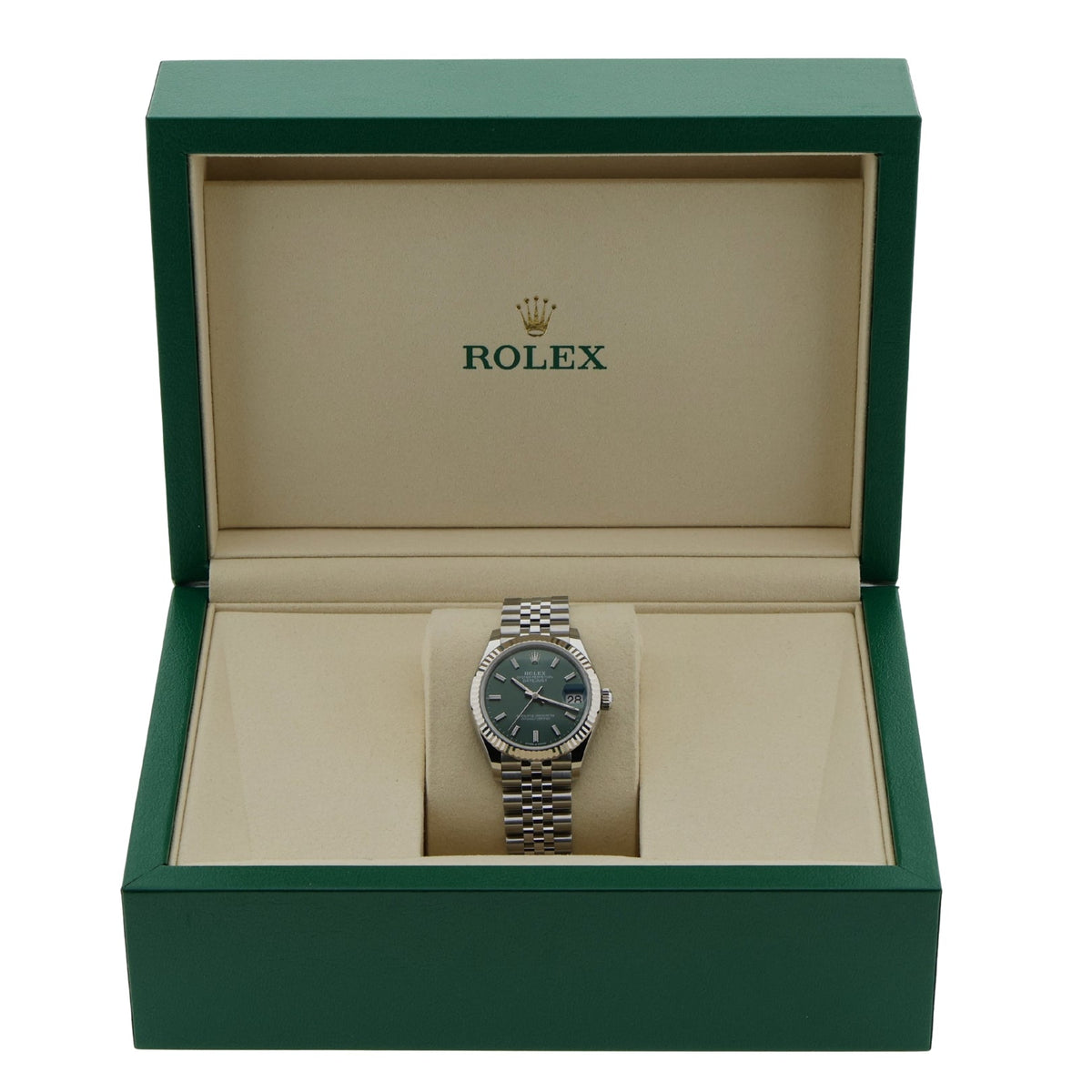 Rolex Datejust 31, Green Dial, Jubilee, Ref. 278274, 12-2025, B+P - LUXUHRIA