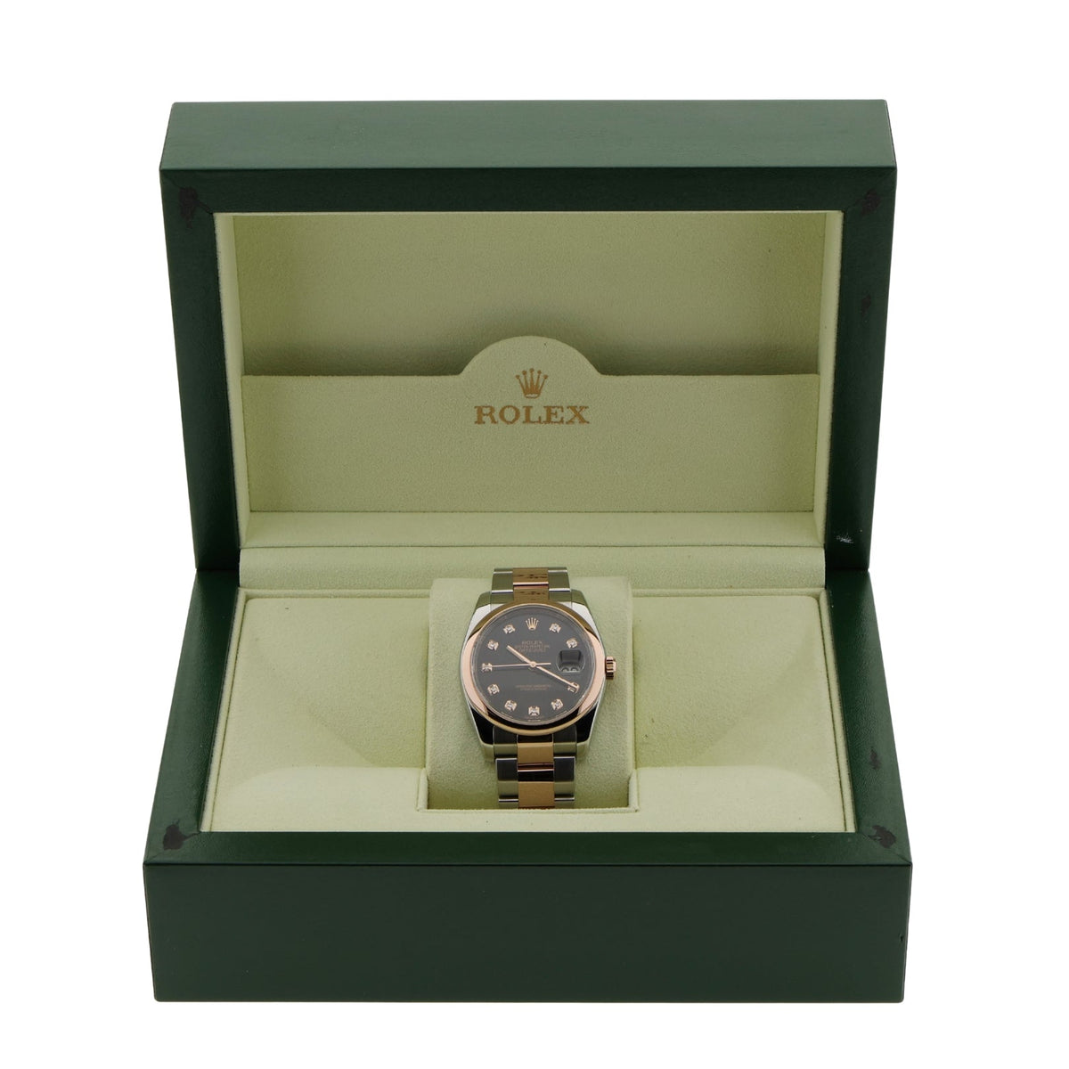 Rolex Datejust 36, Black Diamond Dial, Oyster, LC100, Ref. 116201, 01-2010, B+P - LUXUHRIA