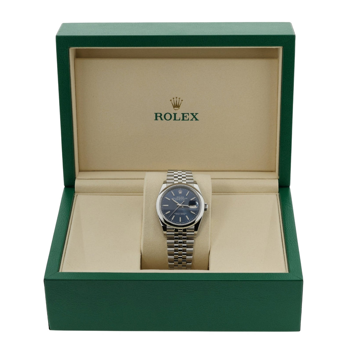 Rolex Datejust 36, Blaues Zifferblatt, Jubilee, ungetragen, Ref. 126200, 09-2026, B+P - LUXUHRIA