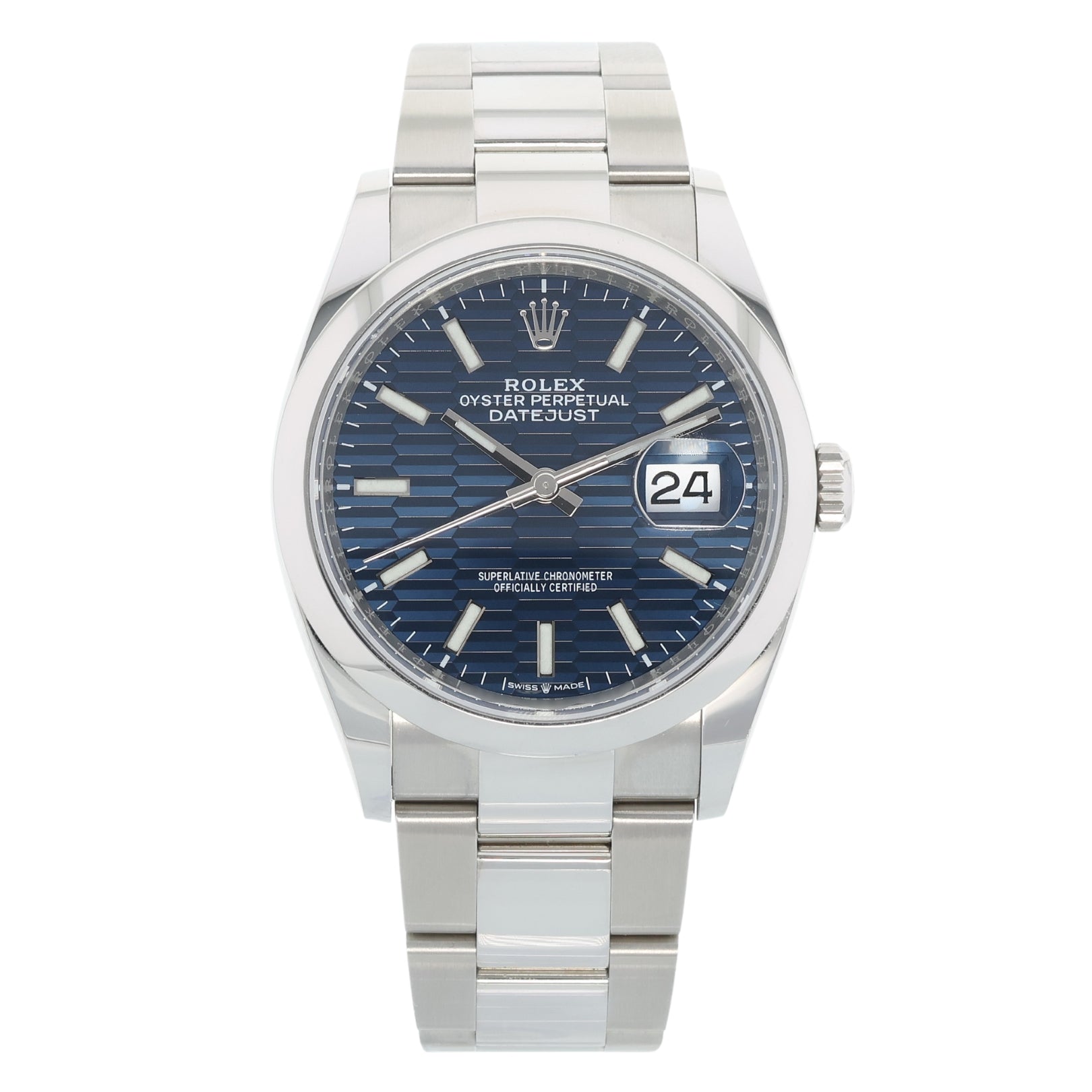 Rolex Datejust 36, Blue Fluted Dial, Ref. 126200, 10 - 2023, ungetragen, B+P - LUXUHRIA