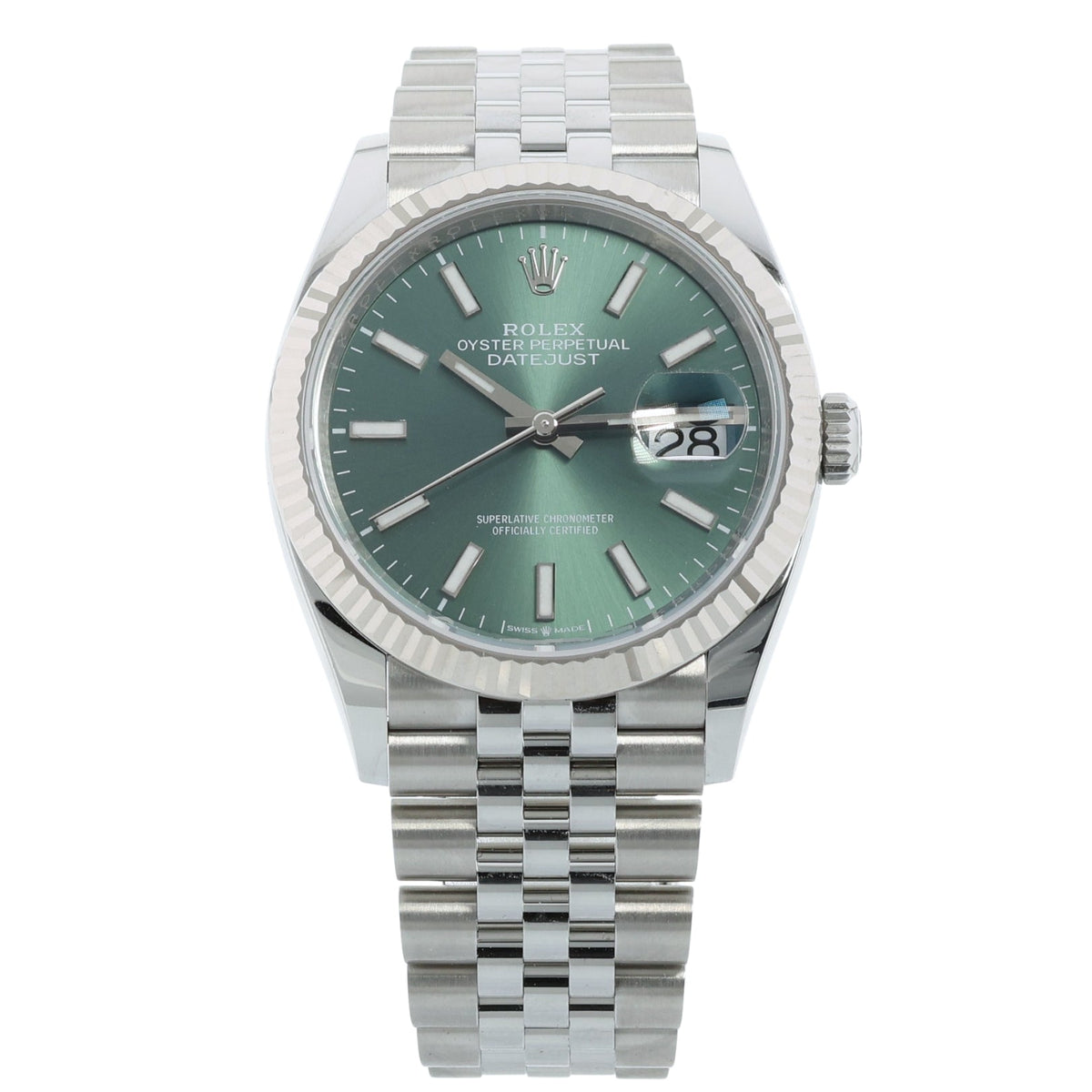 Rolex Datejust 36, Green Mint Dial, Jubilee, Ref. 126234, 2025, B+P - LUXUHRIA