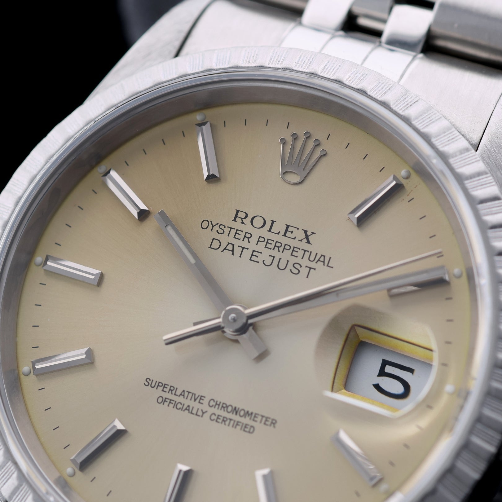 Rolex Datejust 36 mm, Vintage, Jubilee - Armband, golden Tropical, Ref. 16220, 01 - 1994, B+P - LUXUHRIA