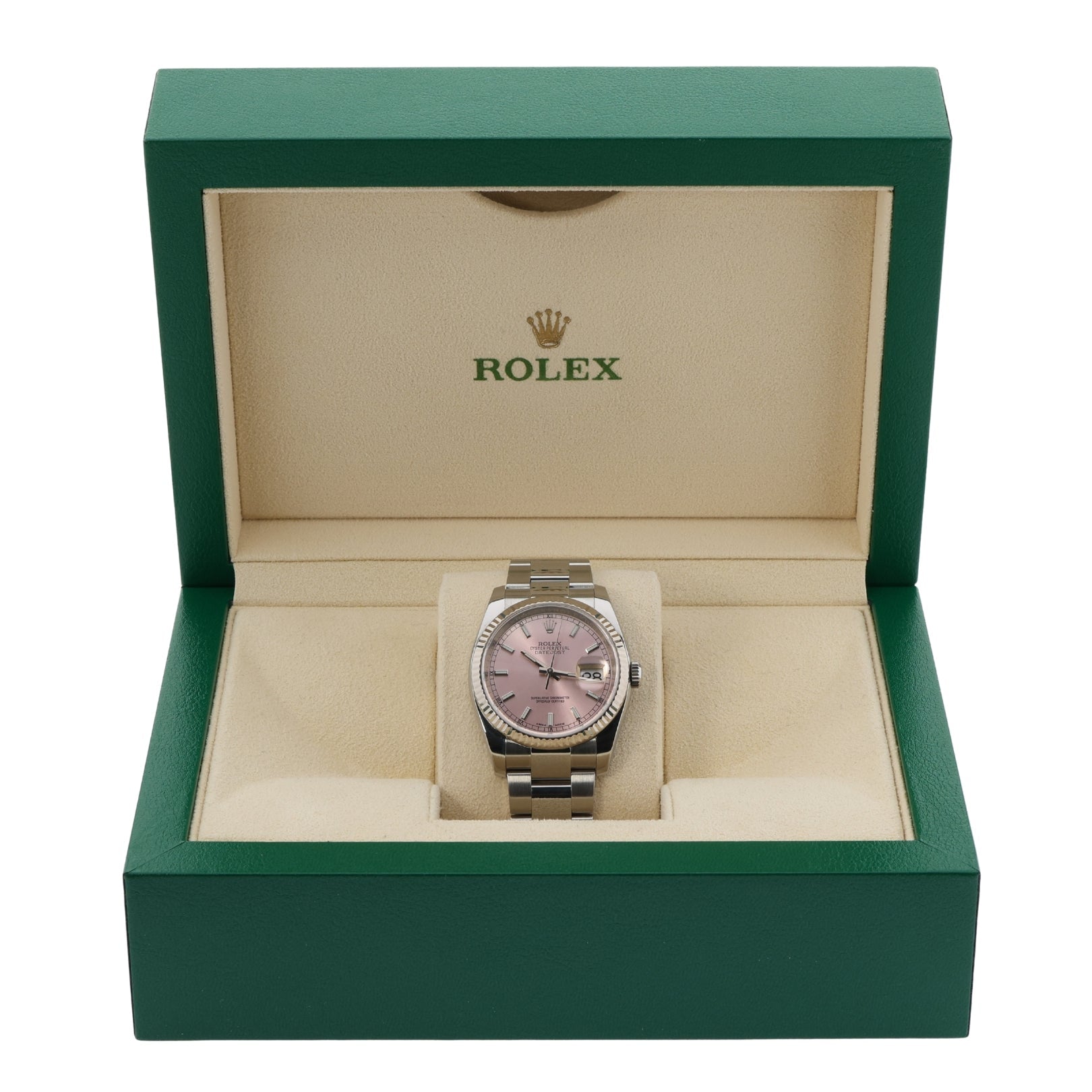 Rolex Datejust 36, Pink Dial, Oyster, Ref. 116234, 02 - 2018, B+P - LUXUHRIA