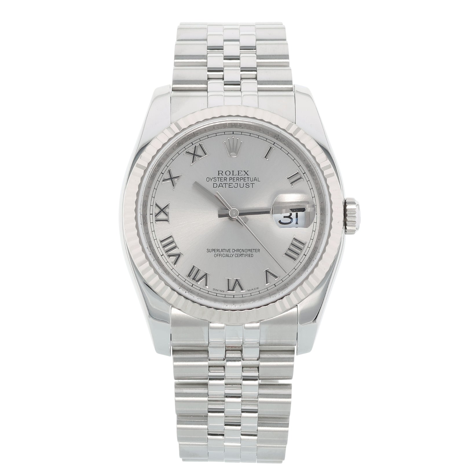 Rolex Datejust 36, rom. Dial, Ref. 116234, 2010, B+P - LUXUHRIA