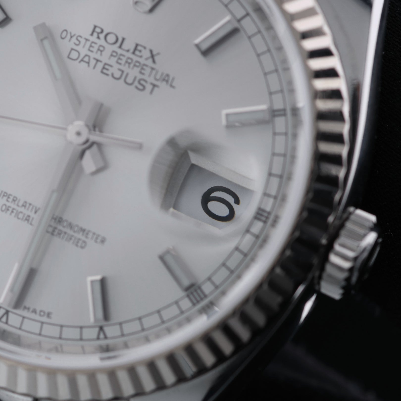 Rolex Datejust 36, silver Dial, Jubilee, Weissgold Lünette, Ref. 116234 - LUXUHRIA