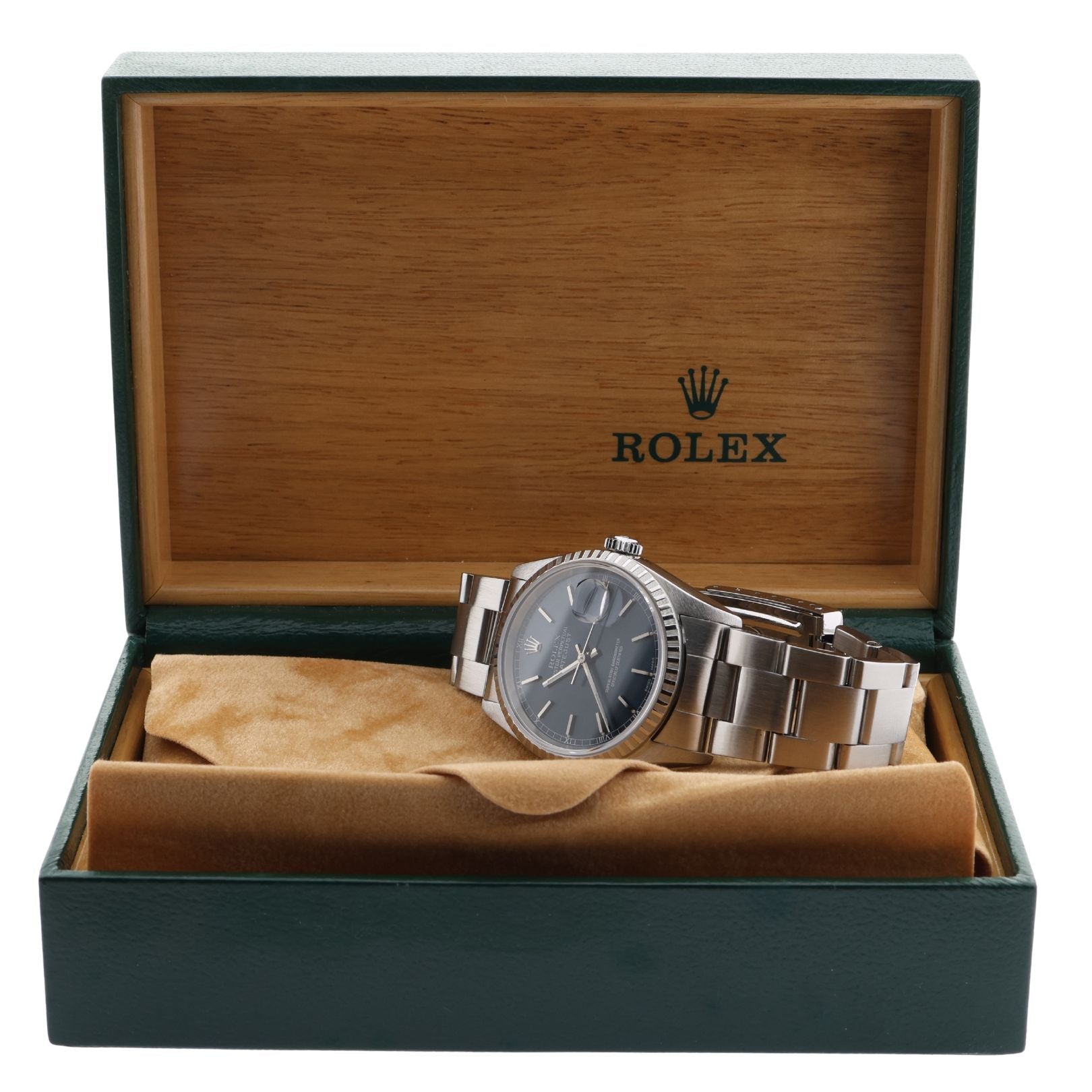 Rolex Datejust 36, Vintage, Oyster, Blau, Ref. 16220, 05 - 2000, B+P - LUXUHRIA