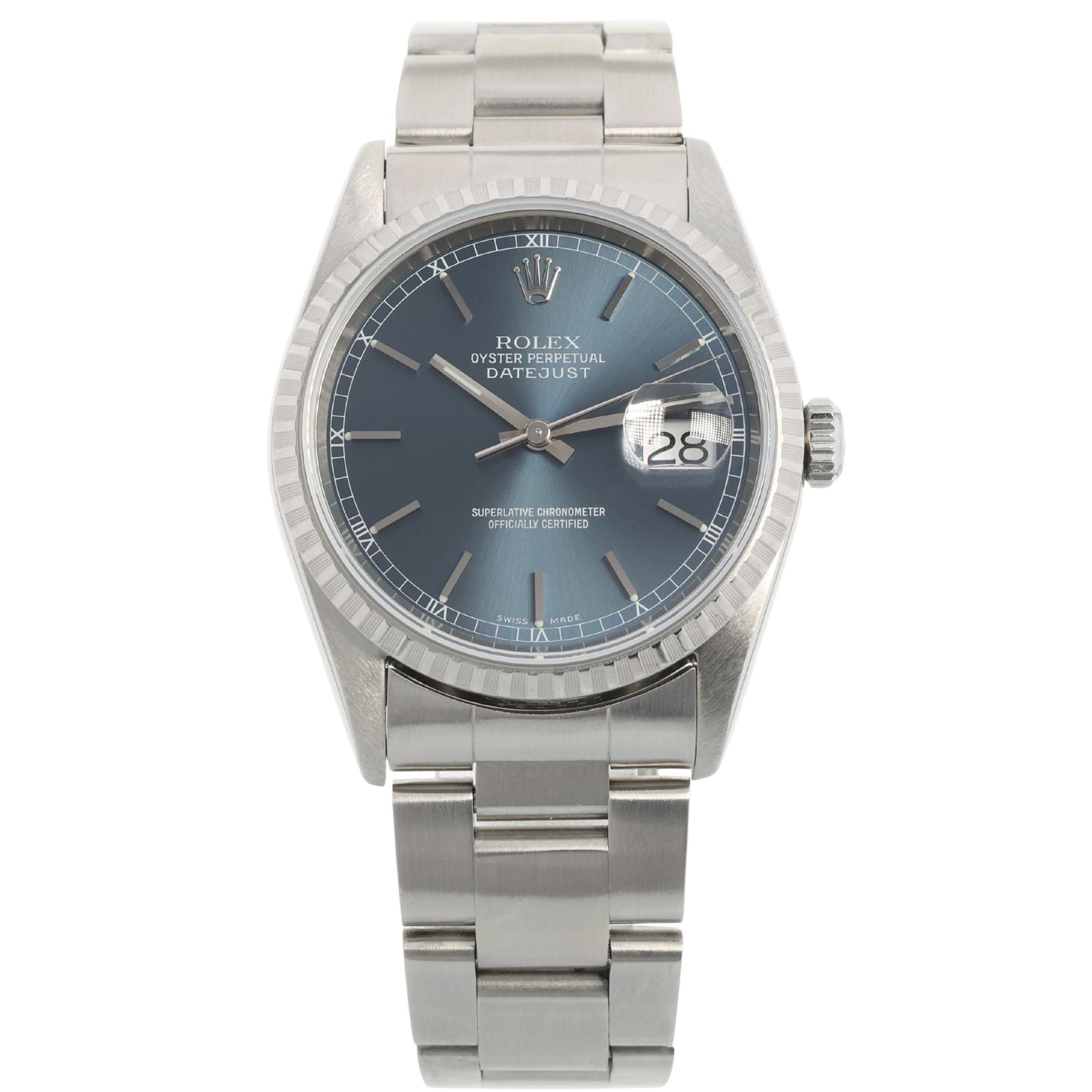 Rolex Datejust 36, Vintage, Oyster, Blau, Ref. 16220, 05 - 2000, B+P - LUXUHRIA
