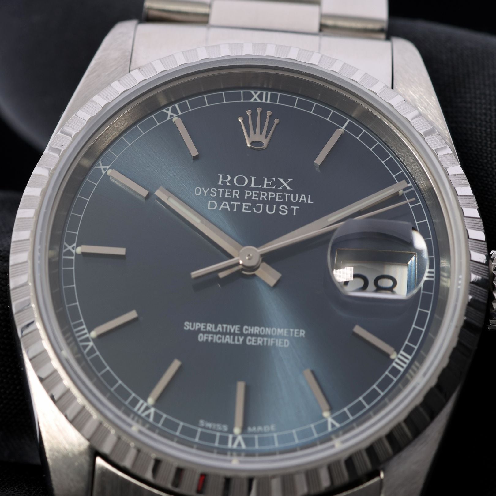 Rolex Datejust 36, Vintage, Oyster, Blau, Ref. 16220, 05 - 2000, B+P - LUXUHRIA