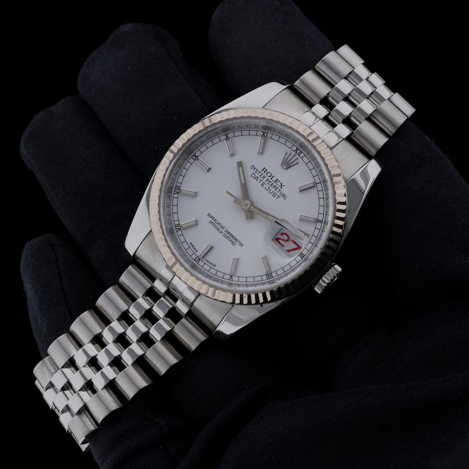 Rolex Datejust 36, White Dial, Jubilee, Service 2023, Ref. 116234, 03-2012, B+P - LUXUHRIA