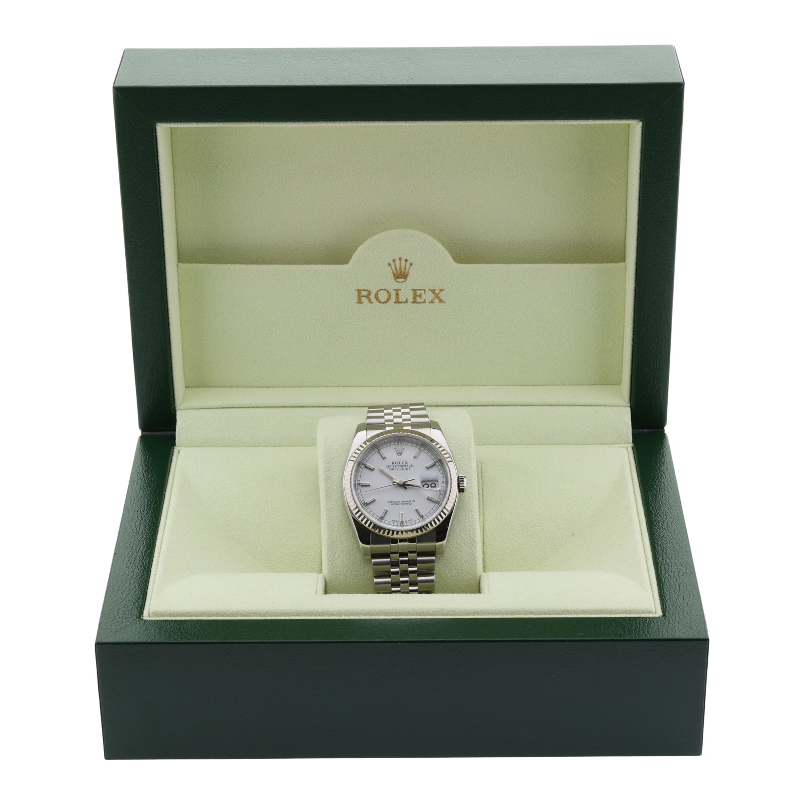 Rolex Datejust 36, White Dial, Jubilee, Service 2023, Ref. 116234, 03-2012, B+P - LUXUHRIA