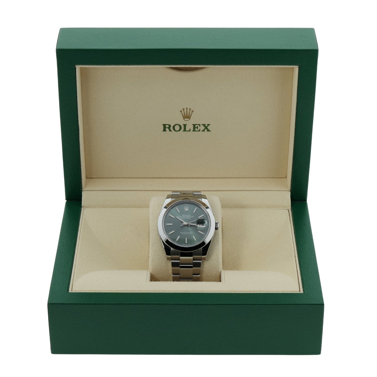 Rolex Datejust 41, Green Dial, Oyster, LC100, Ref. 126300, 2024, B+P - LUXUHRIA