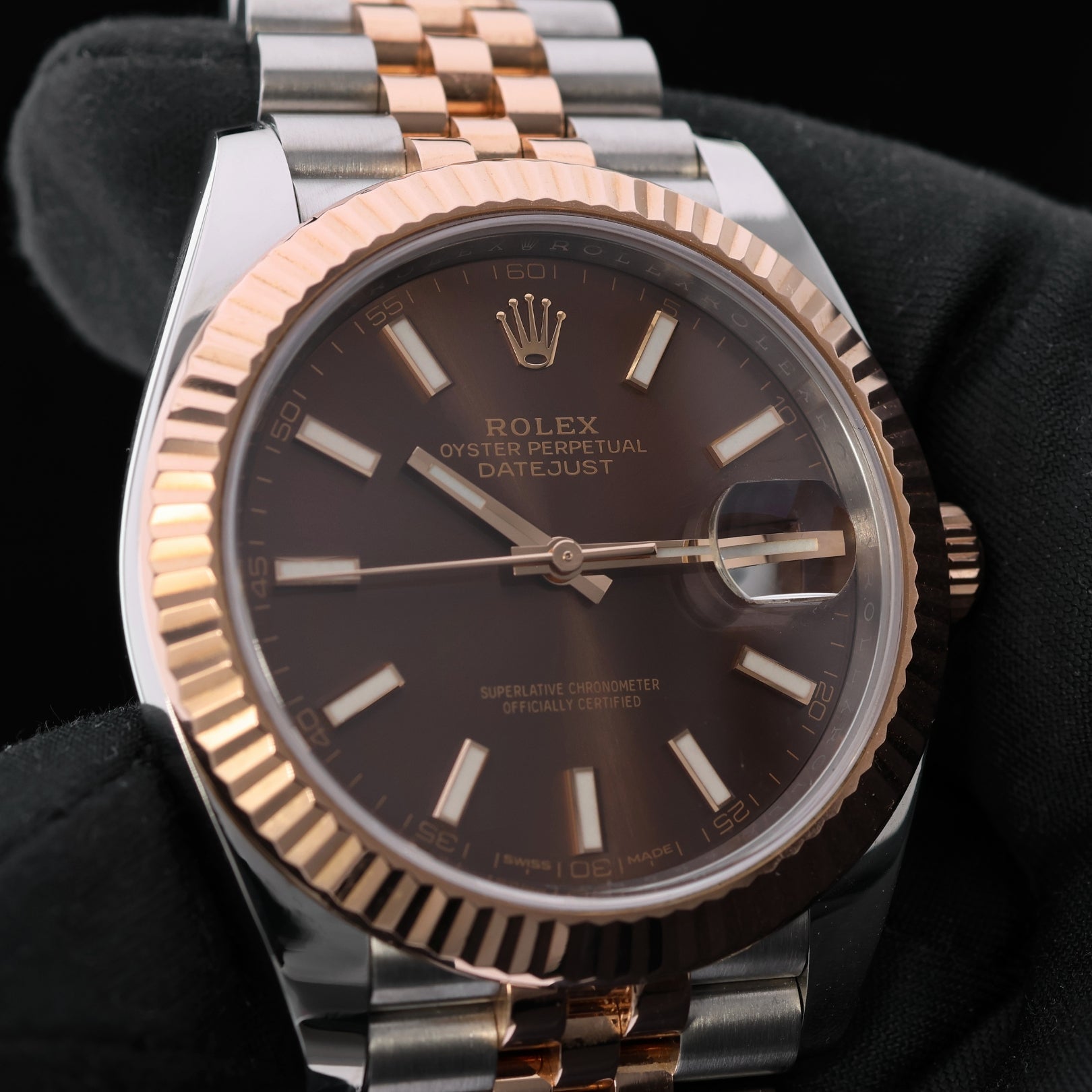 Rolex Datejust 41, Jubilee, Rolesor Everose, Chocolate Dial, Ref. 126331, 2019, B+P - LUXUHRIA