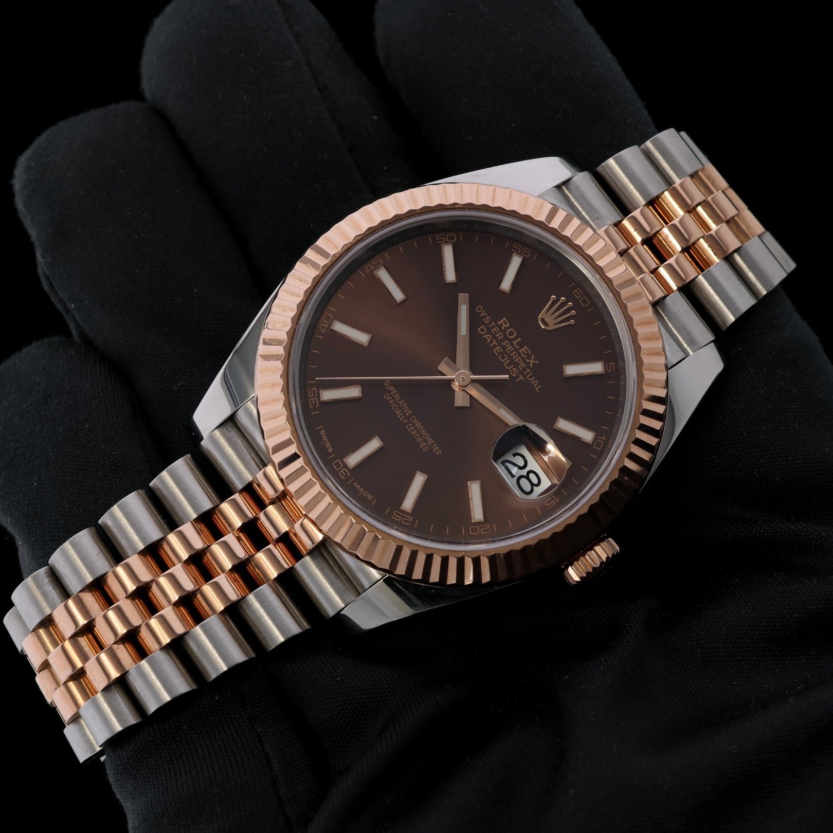 Rolex Datejust 41, Jubilee, Rolesor Everose, Chocolate Dial, Ref. 126331, 2019, B+P - LUXUHRIA