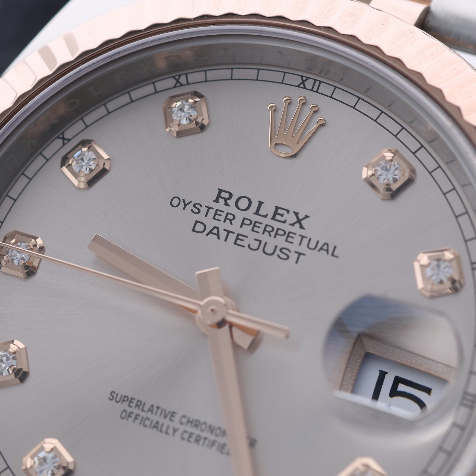 Rolex Datejust 41, Jubilee, Rolesor Everose, Sundust Diamond Dial, Ref. 126331, B+P - LUXUHRIA