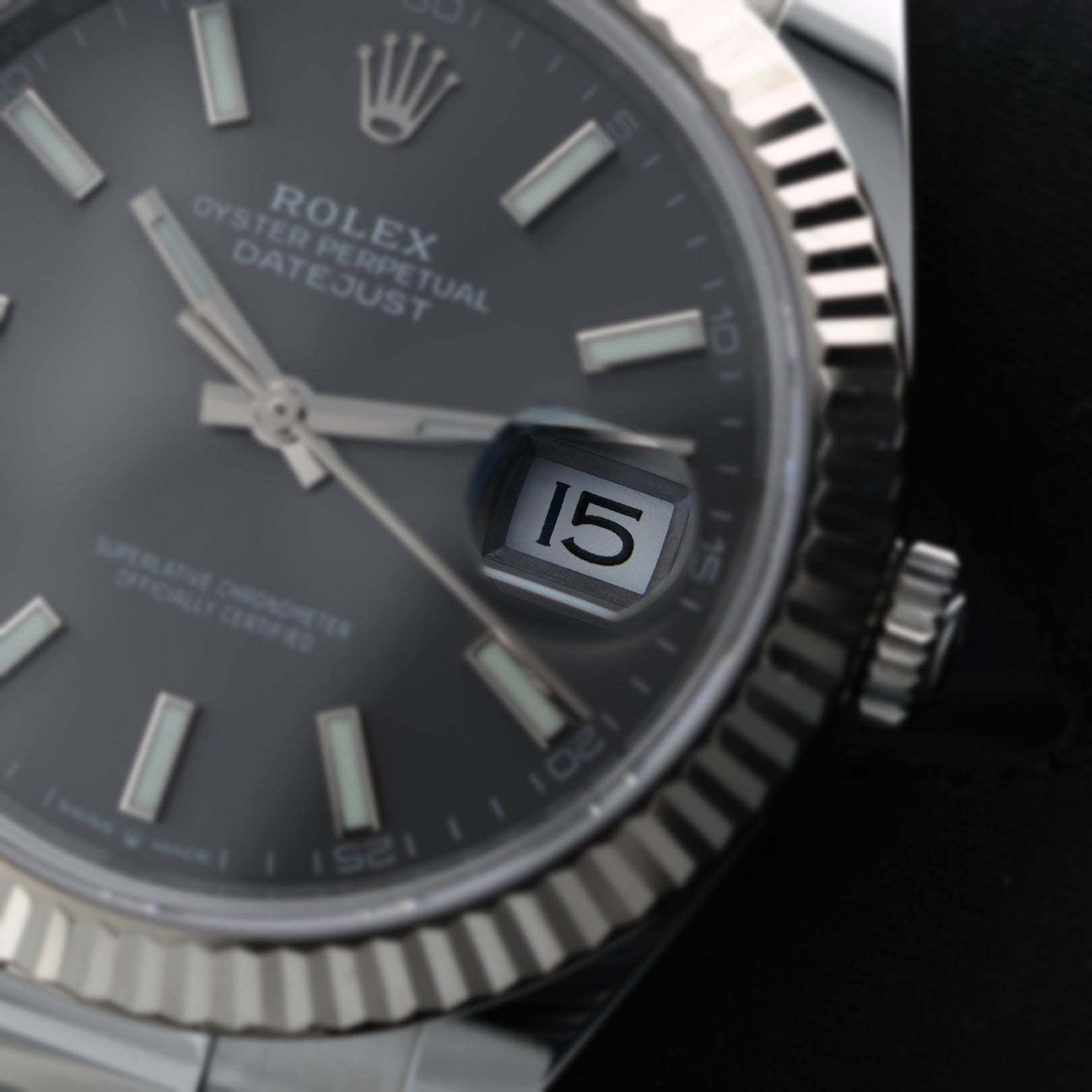 Rolex Datejust 41, Ref. 126334, Graues Zifferblatt, Rhodium, B+P - LUXUHRIA