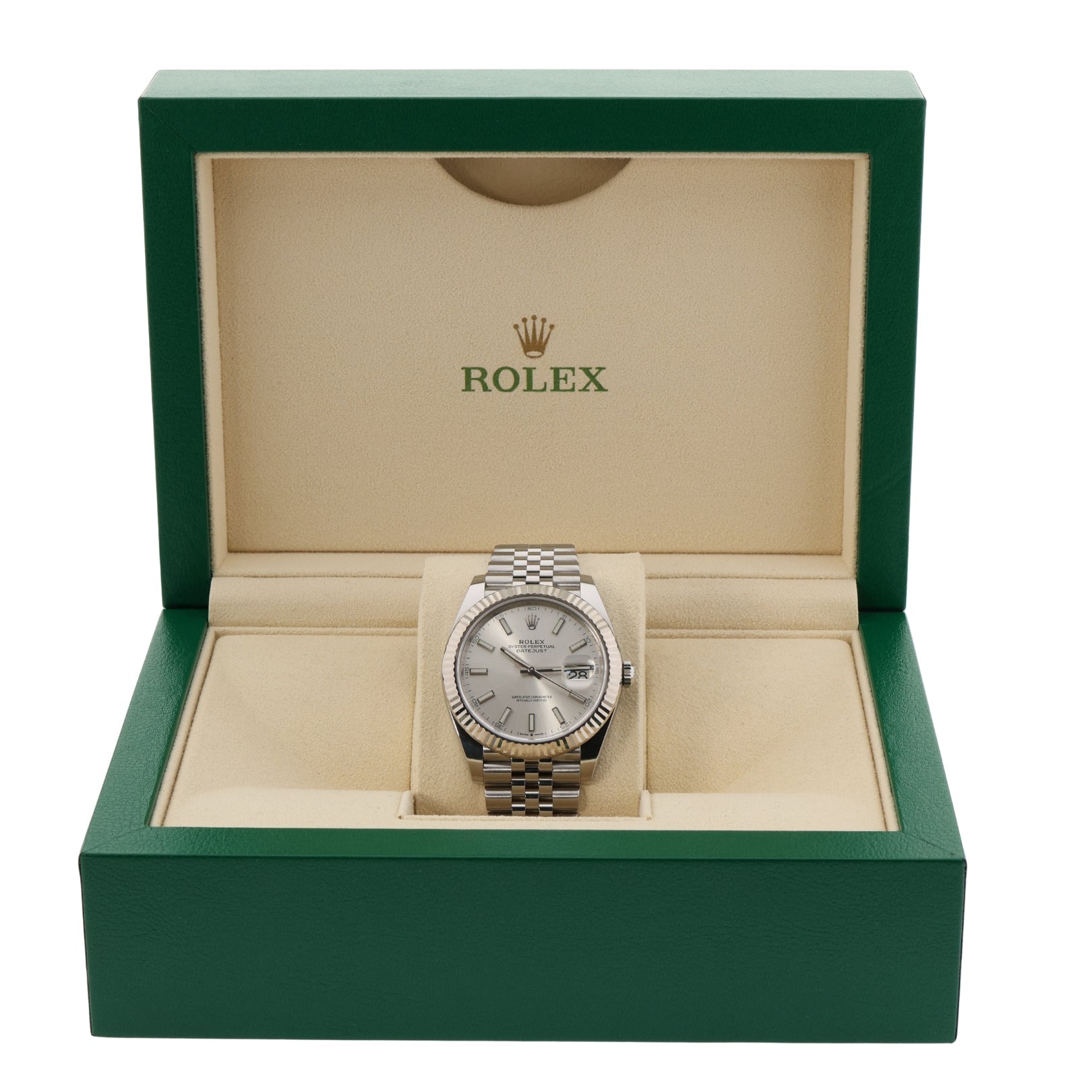 Rolex Datejust 41, Silver Dial, Jubilee, Ref. 126334, 12 - 2021, B+P - LUXUHRIA