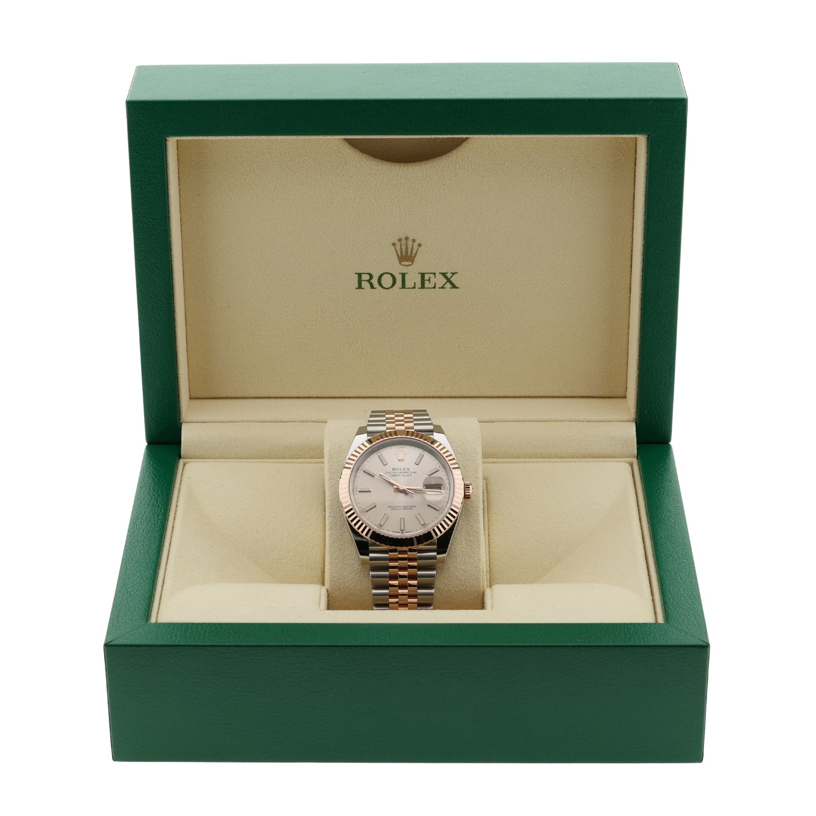 Rolex Datejust 41, Sundust Dial, Jubilee, Everose-Gold, Erstkaufrechnung, Ref. 126331, 2022, B+P - LUXUHRIA